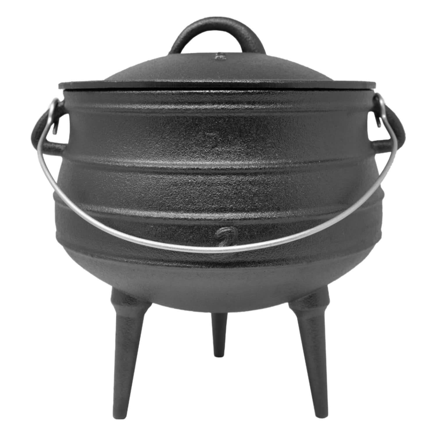 Beefalo Potjie Schmortopf Standfüße Größe M Gusseisen rund Deckel 6 Liter