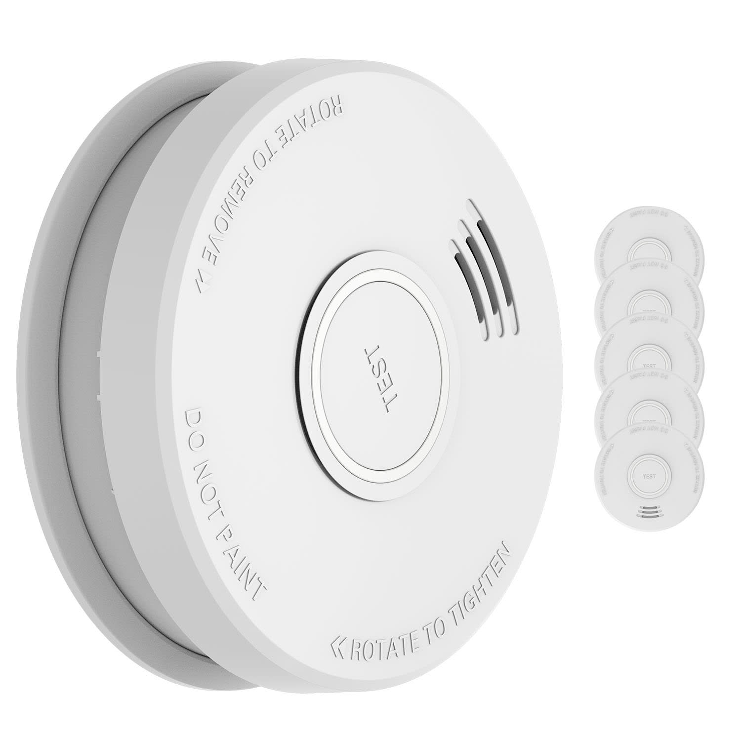 Detector de humo DOF19 Plástico Señal de aviso: 85 dB Funcionamiento con pila de 9V