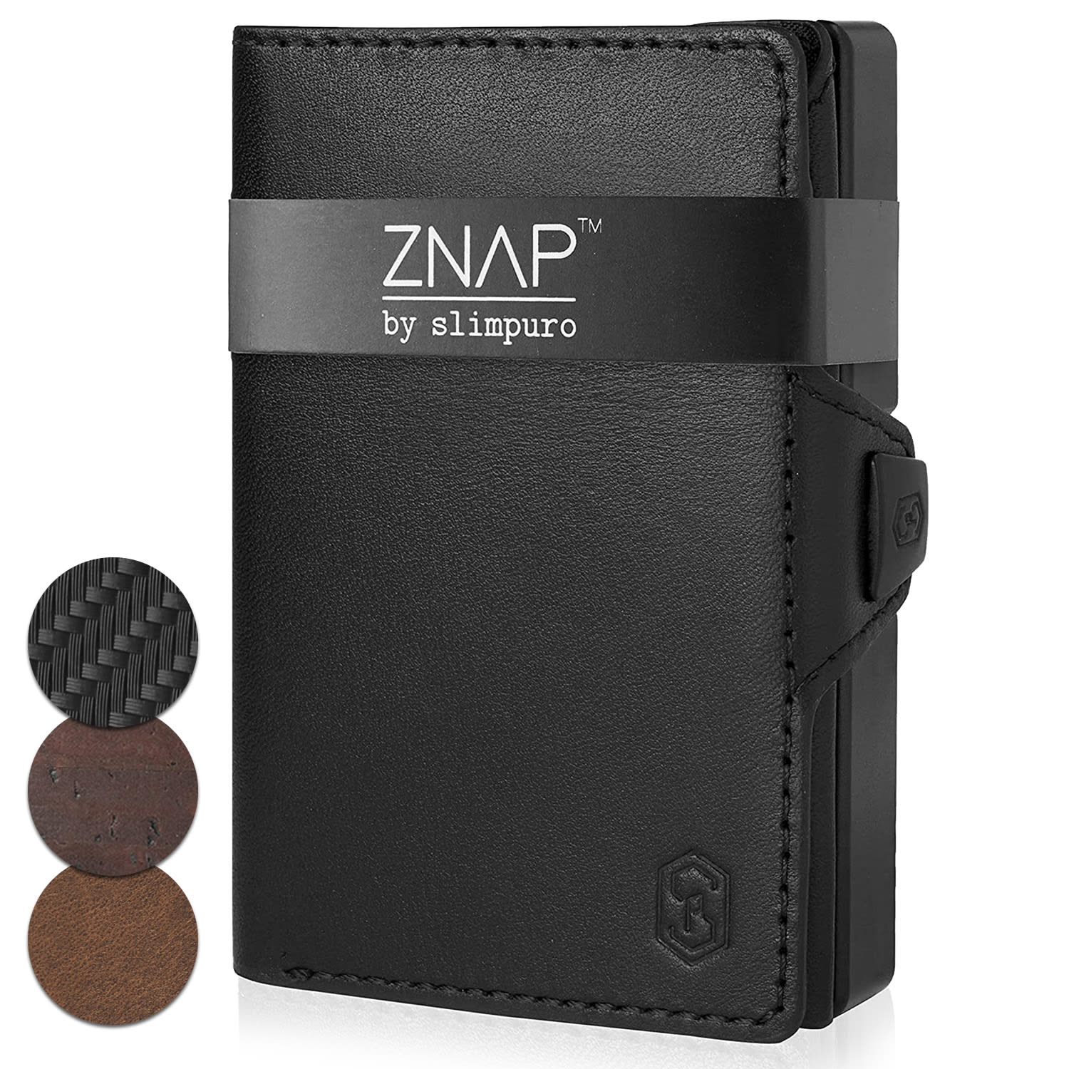 ZNAP Slim lompakko 8 kortille kolikkotasku 8,9 x 1,5 x 6,3 cm (leveys x korkeus x syvyys) RFID-suoja
