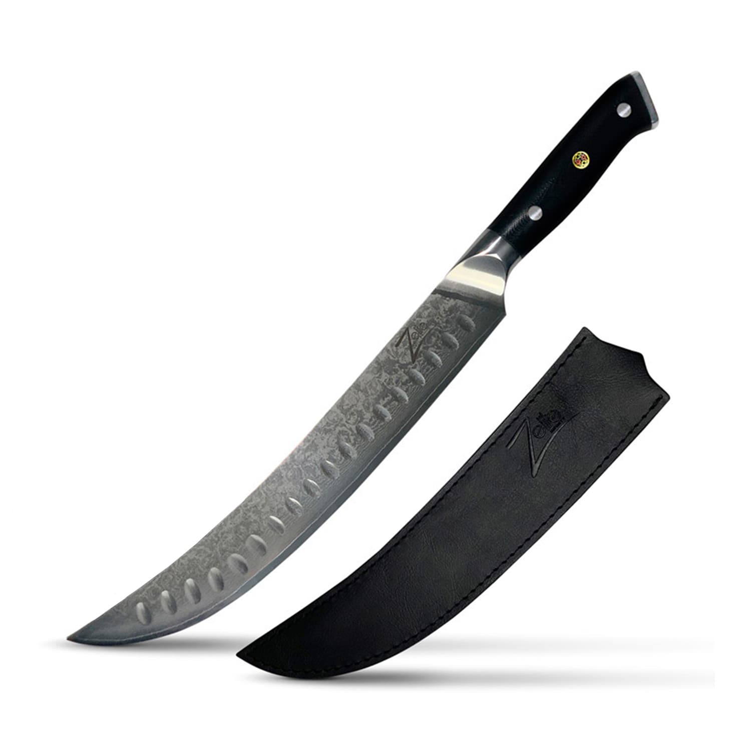 Alpha-Royal Japanese séria, 10" mäsiarsky nôž, damašková oceľ
