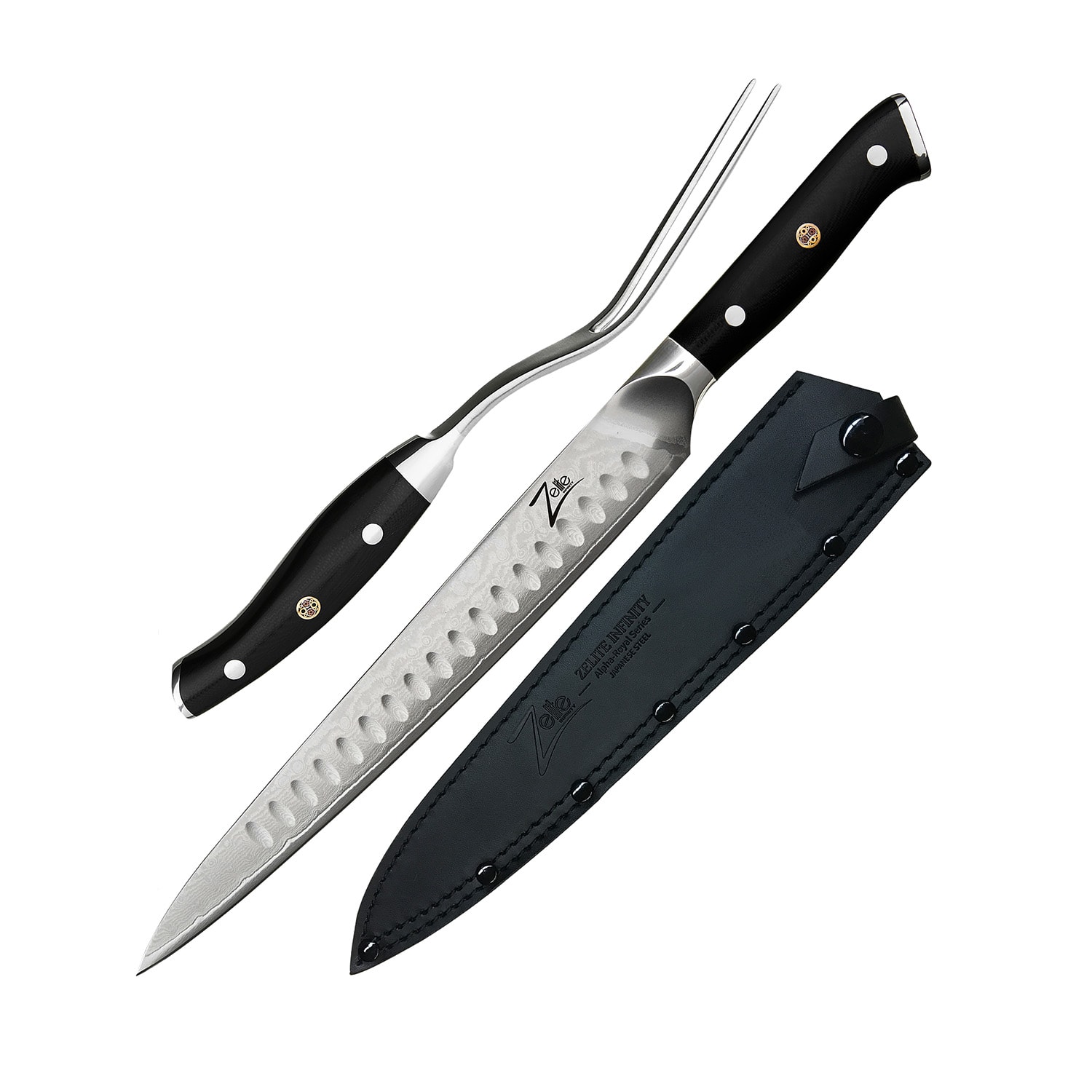 Juego para trinchar de 10" serie japonesa Alpha-Royal acero de Damasco