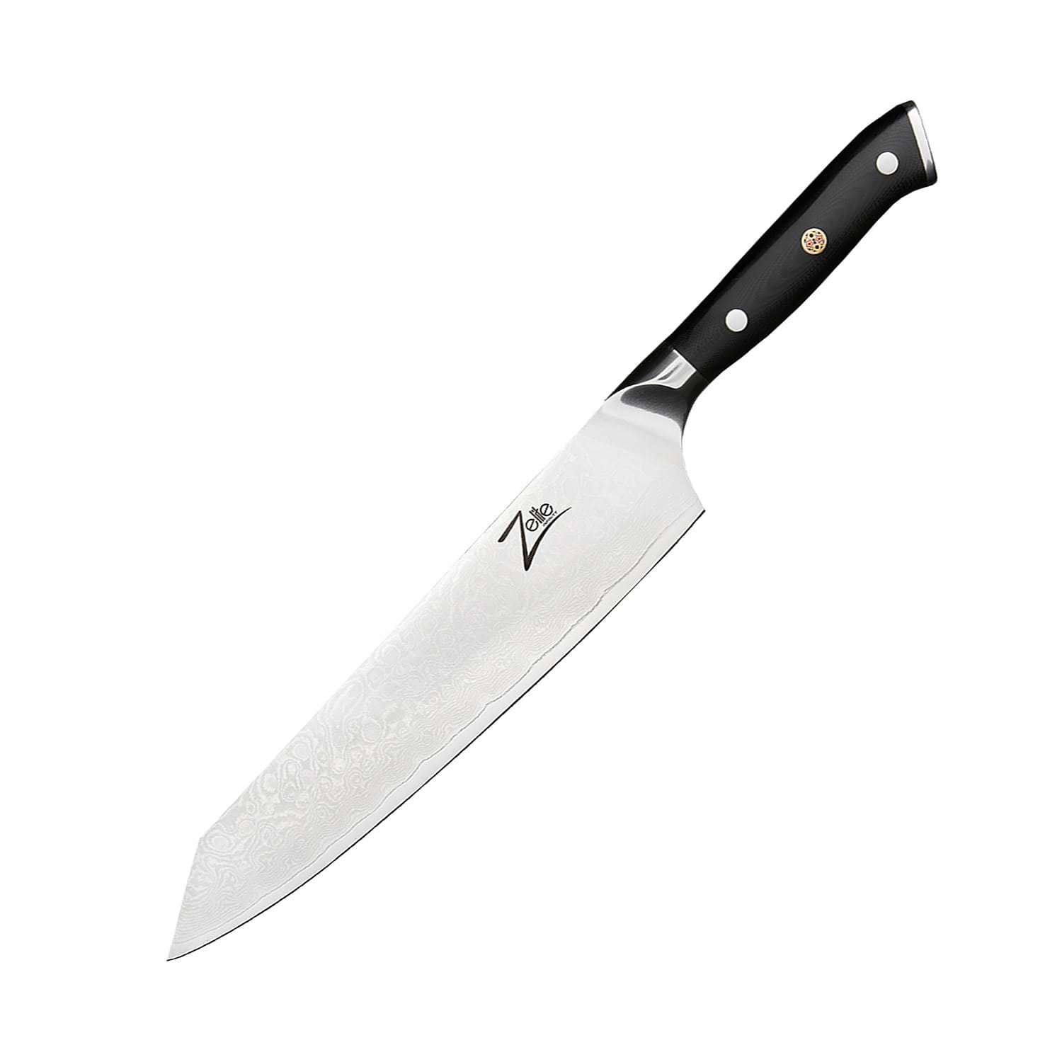 Cuchillo Kiritsuke de 9" serie japonesa Alpha-Royal acero de Damasco