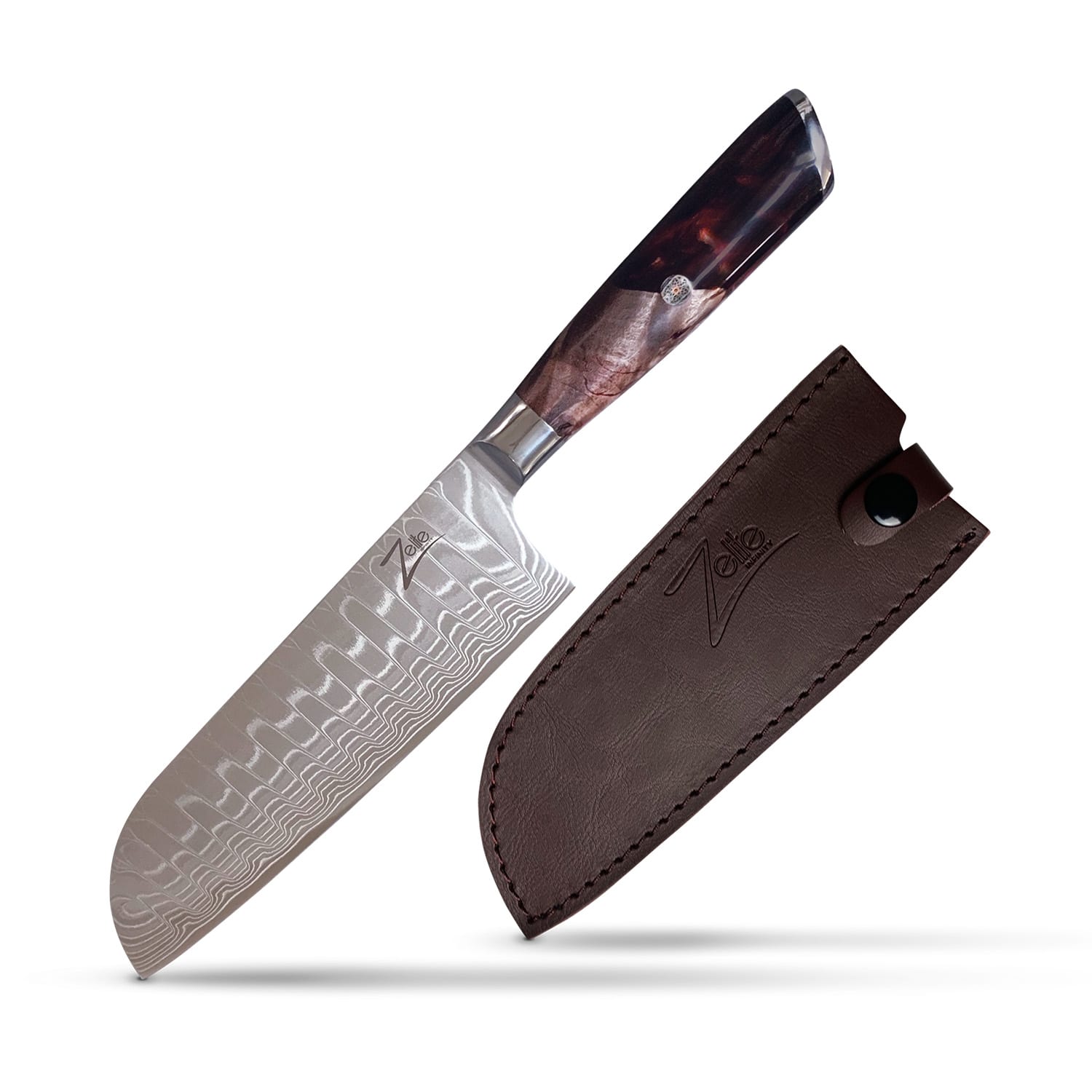 Infinity Wave, 7" nôž santoku, 61 HRC, damašková oceľ