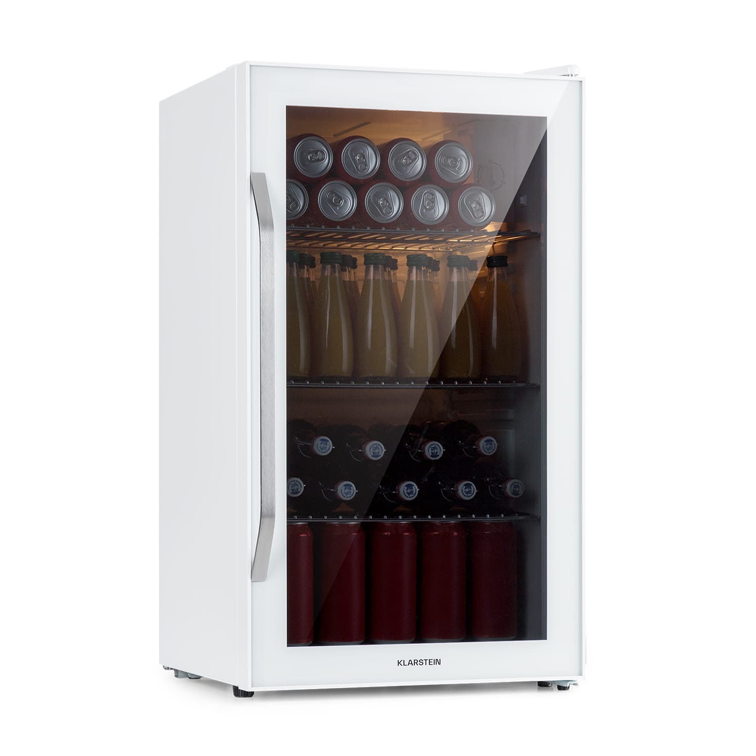 Beersafe XXL Quartz Nevera 80 litros 3 estantes Puerta panorámica de cristal con doble aislamiento Blanca