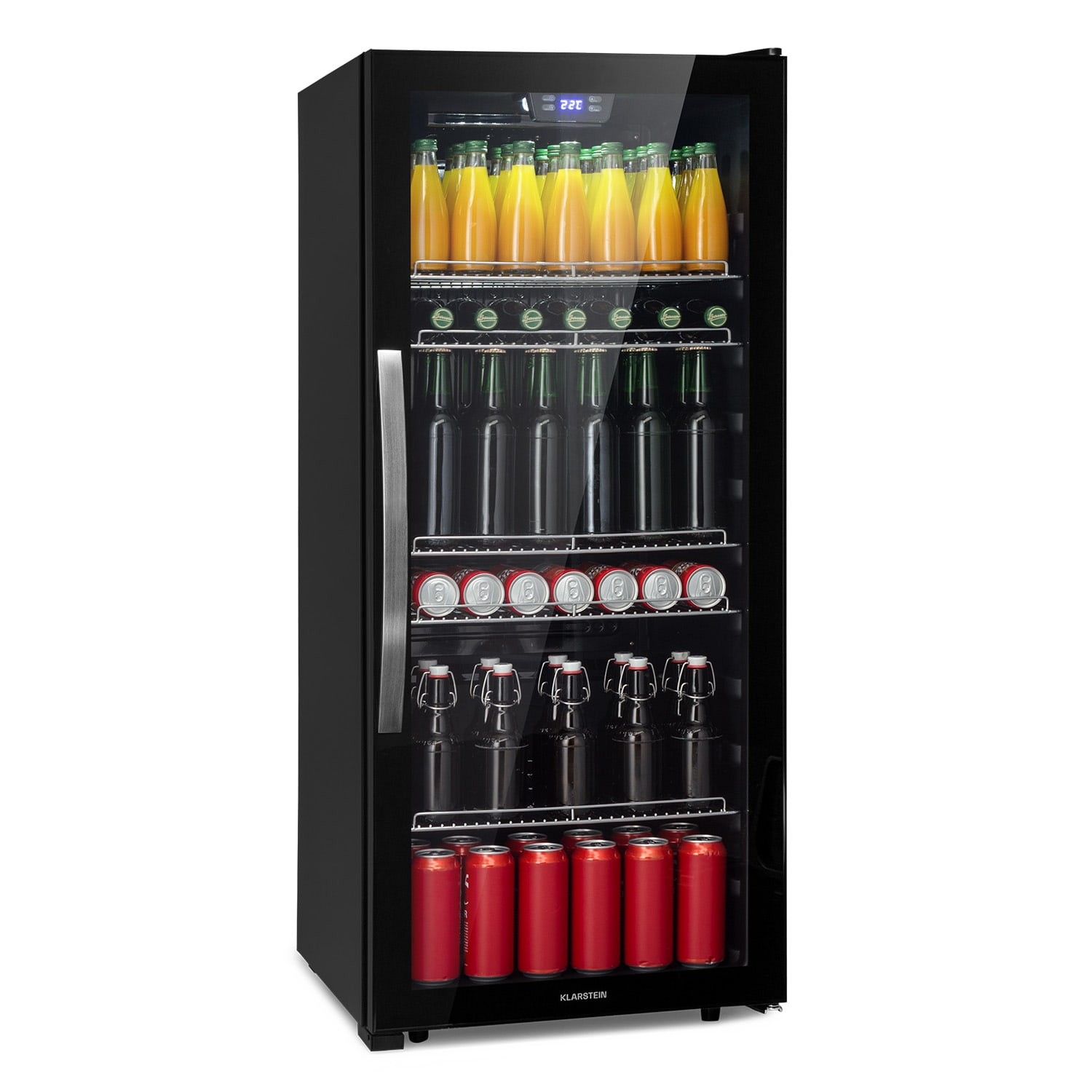 Beersafe 7XL Réfrigérateur 242 litres 5 clayettes Porte en verre panoramique Acier inoxydable