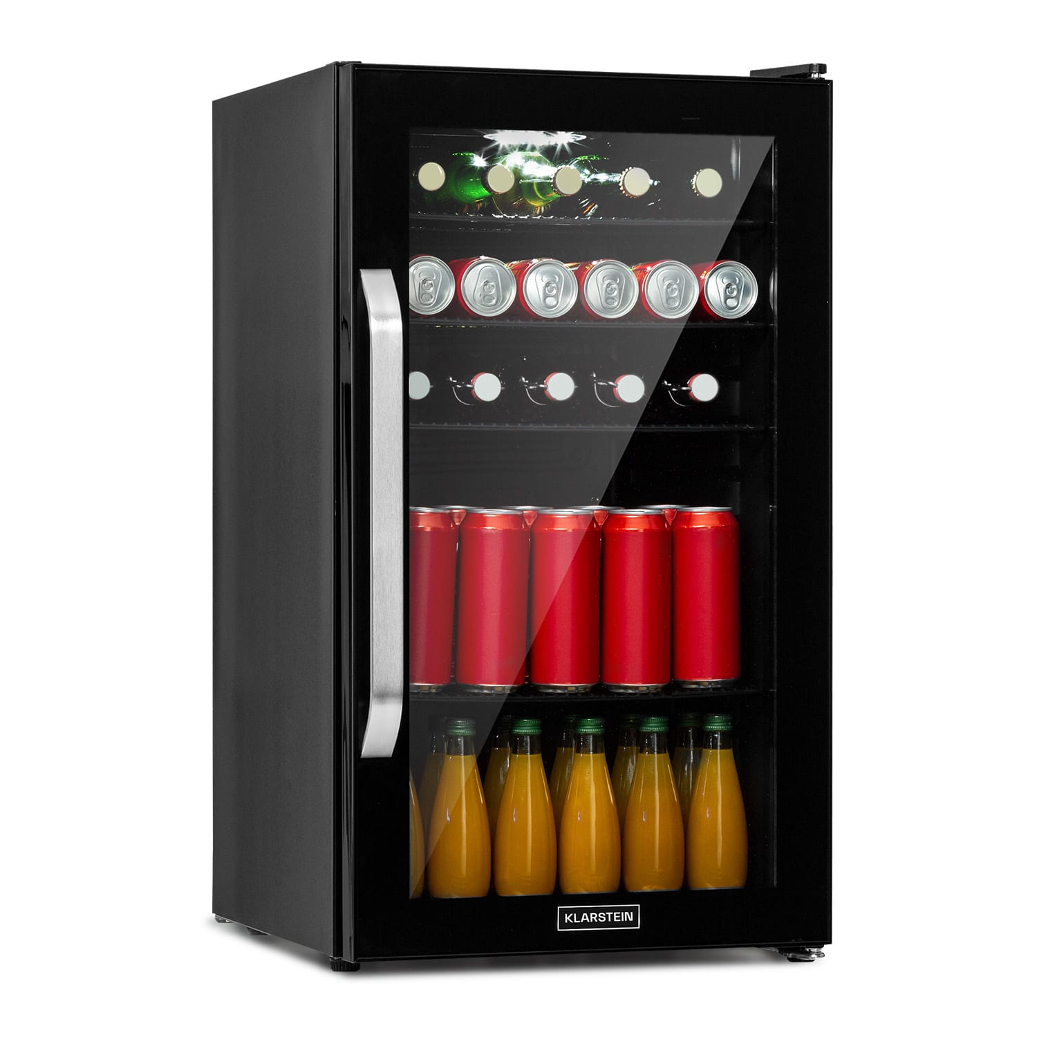 Beersafe 3XL Onyx, chladnička, 98 l, 4 police, panoramatické sklenené dvierka
