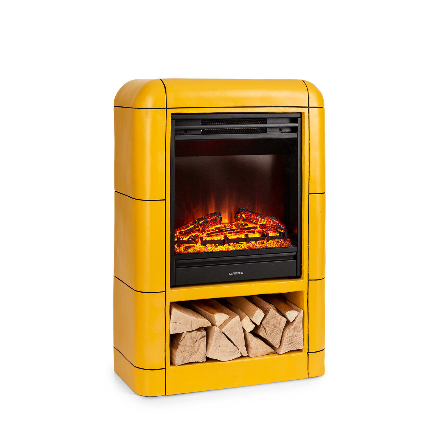 Dukono Elektrokamin 1800 W LED-Flammen Heizlüfter Timer Holzfach