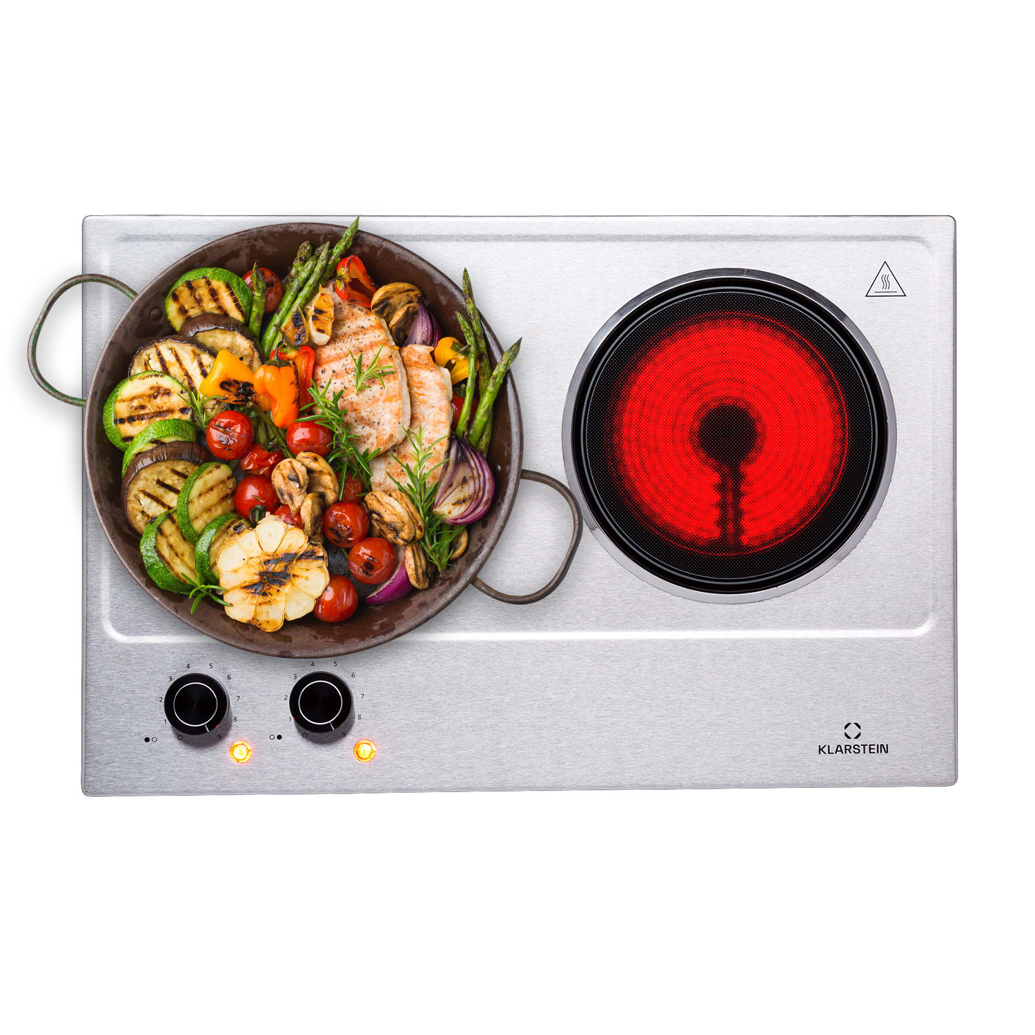 Ramsey Plaque de cuisson double 2400W 11 niveaux de puissance vitrocéramique