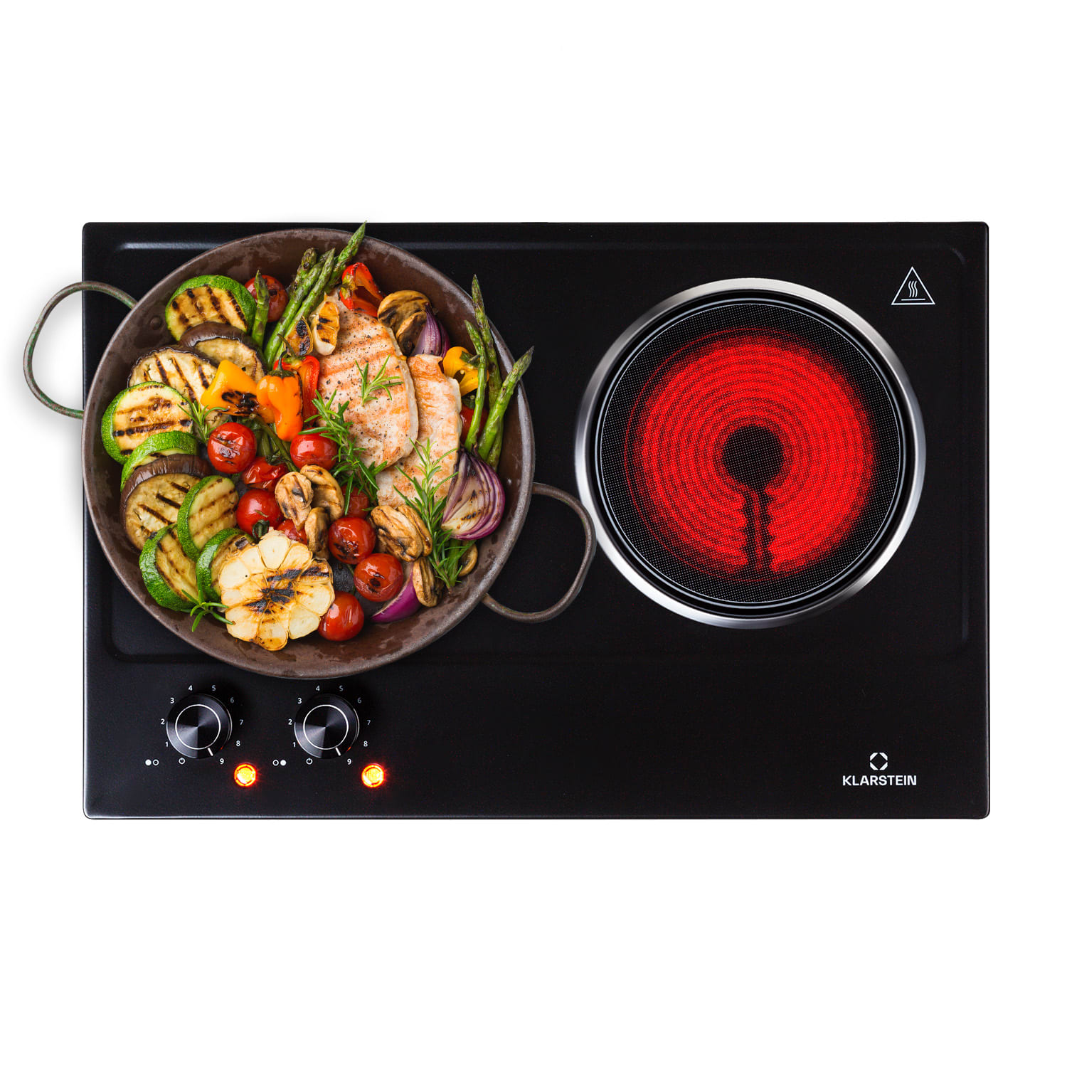 Ramsey placa doble 2400W 11 niveles de potencia vitrocerámica