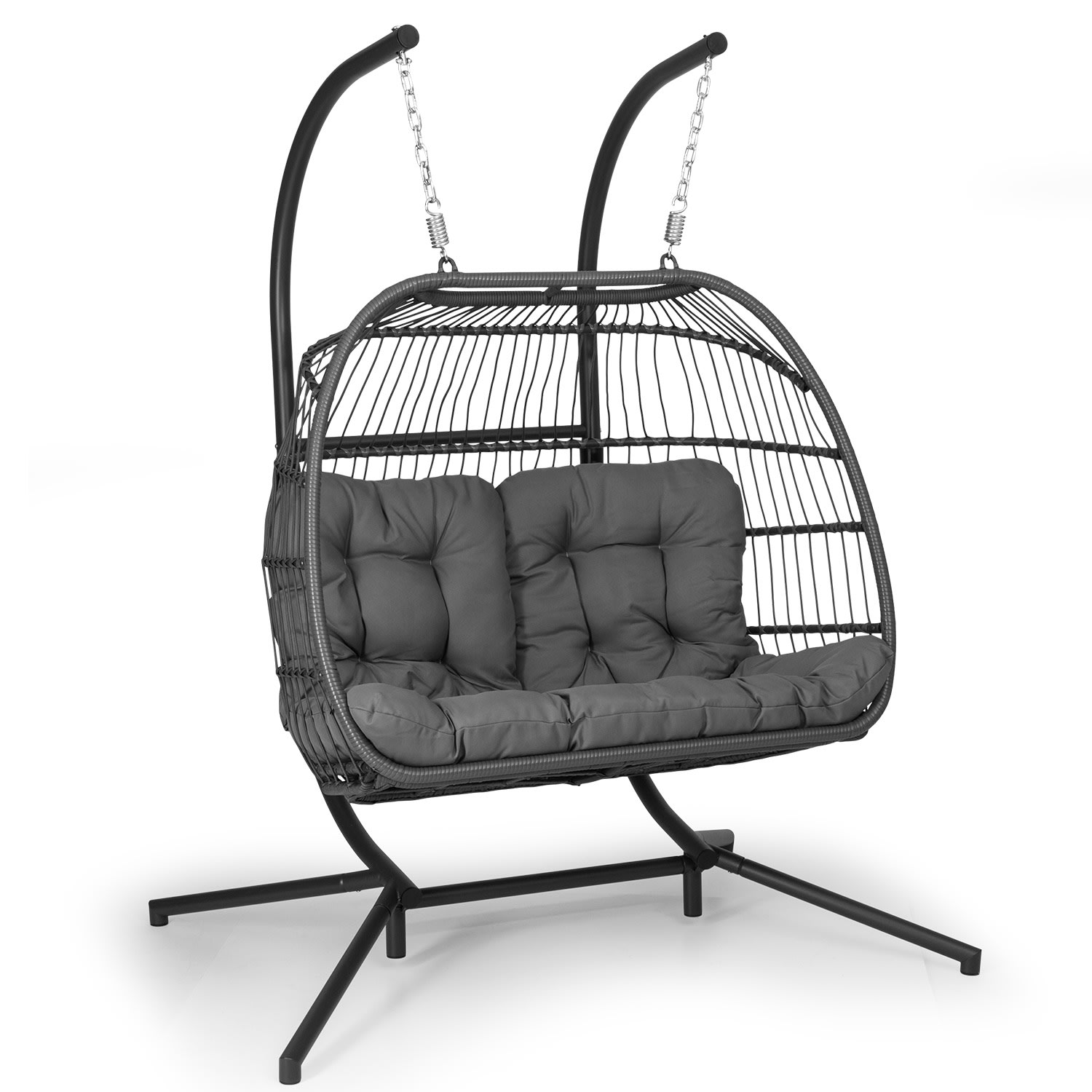 Biarritz Double Hängesessel Zweisitzer Sitzkissen Polyester Aluminium Polyrattan 260 kg