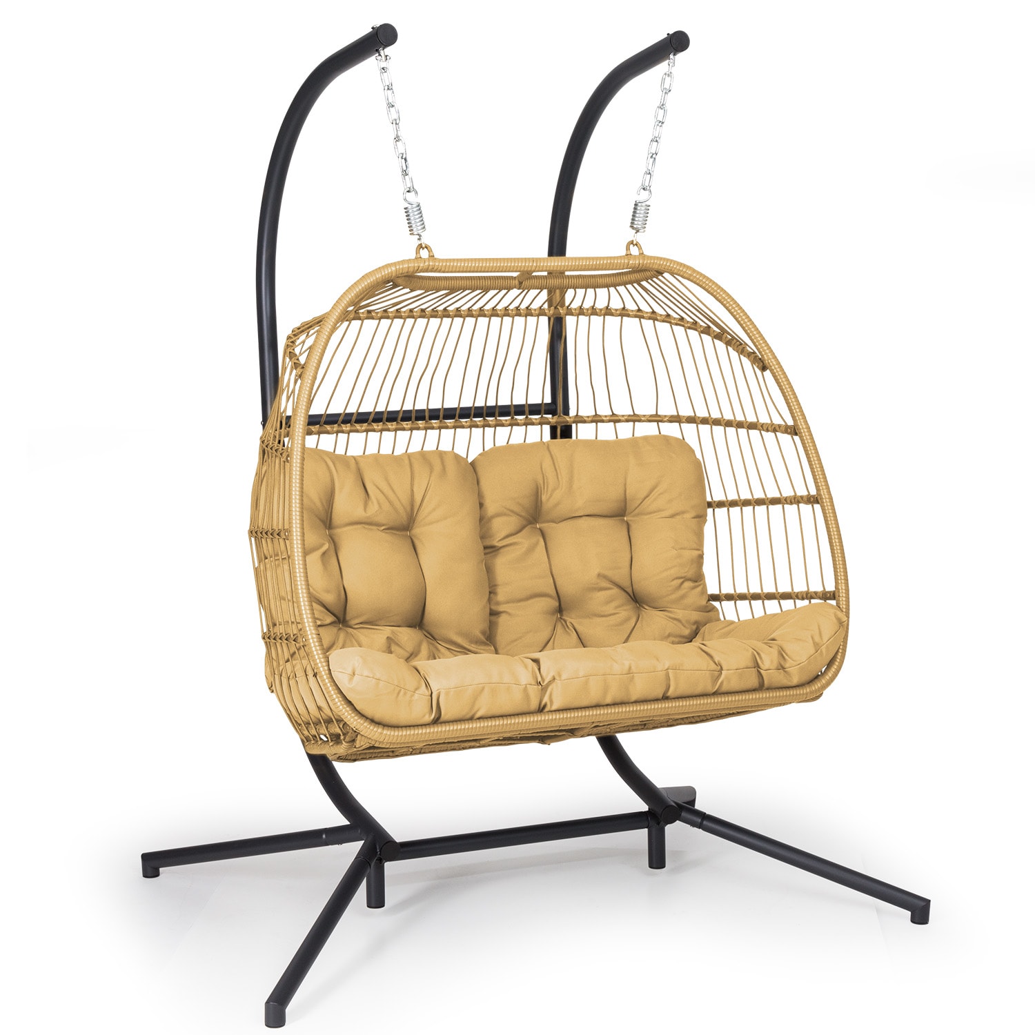 Biarritz Double Hängesessel Zweisitzer Sitzkissen Polyester Aluminium Polyrattan 260 kg