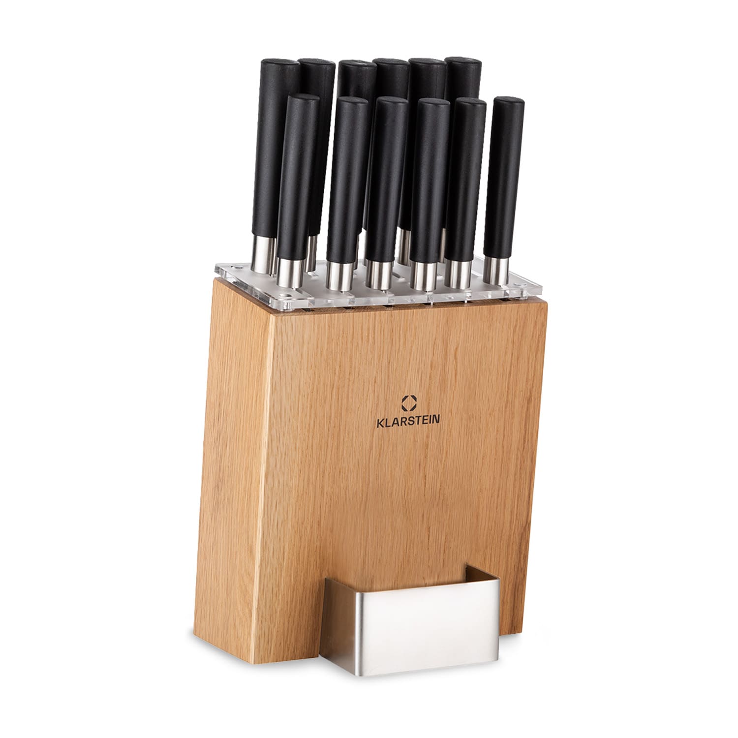 Kitano XL 13 delar Knivset med knivblock 12 knivar stål ädel knivblock i trä