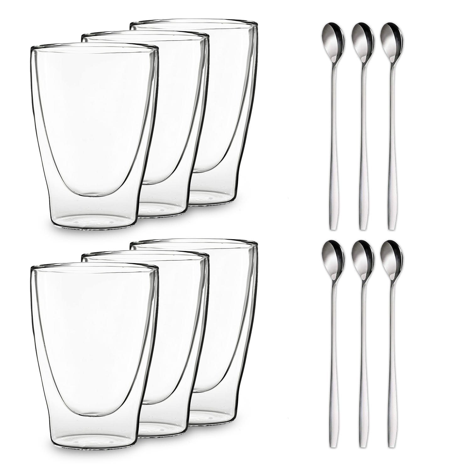 DUOS doppelwandiges Glas 400 ml Thermofunktion inkl. Edelstahl-Löffel
