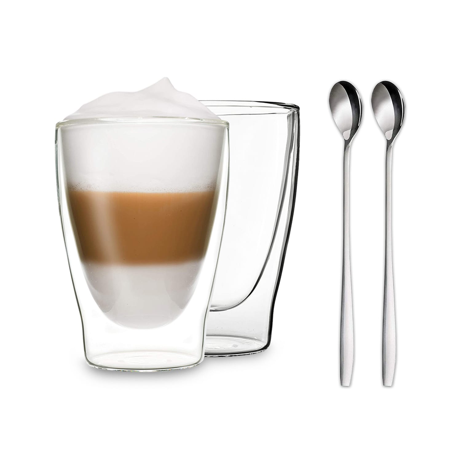DUOS doppelwandiges Glas 400 ml Thermofunktion inkl. Edelstahl-Löffel