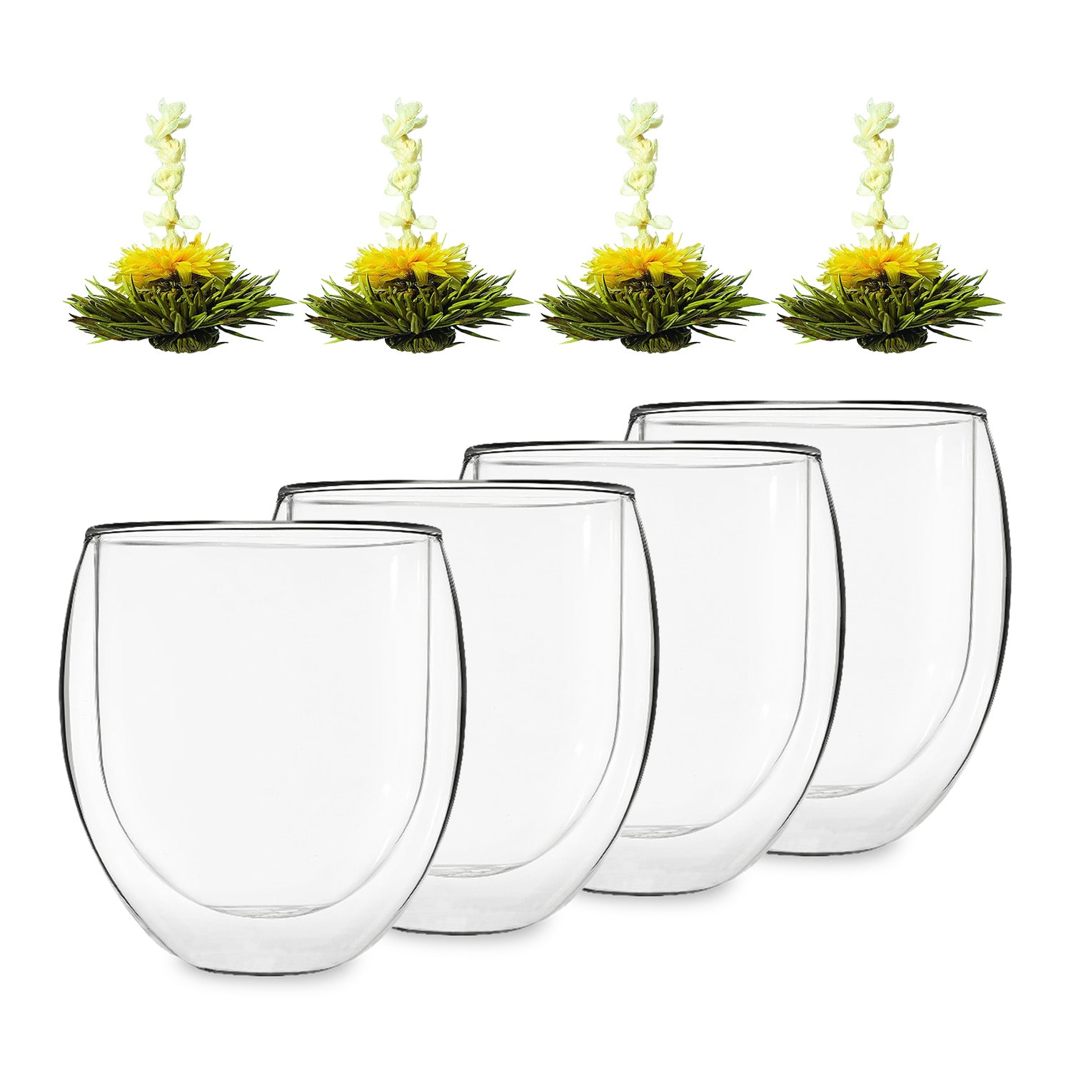 Feelino Gläser 4x320ml Ice + Teeblume