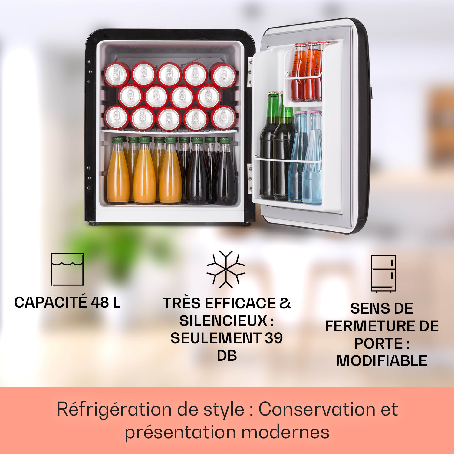 Réfrigérateur rétro Audrey Mini 48l 2 étages