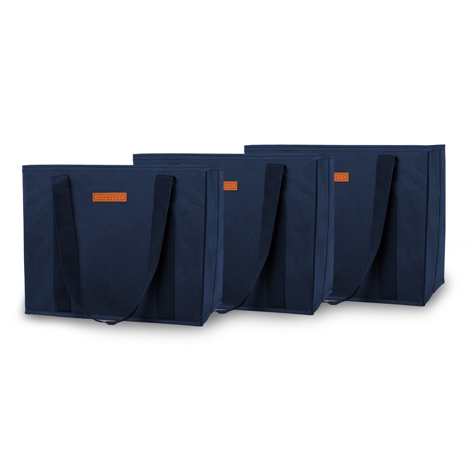 Conjunto de 3 sacolas de compras reutilizáveis, dobráveis, reforçadas