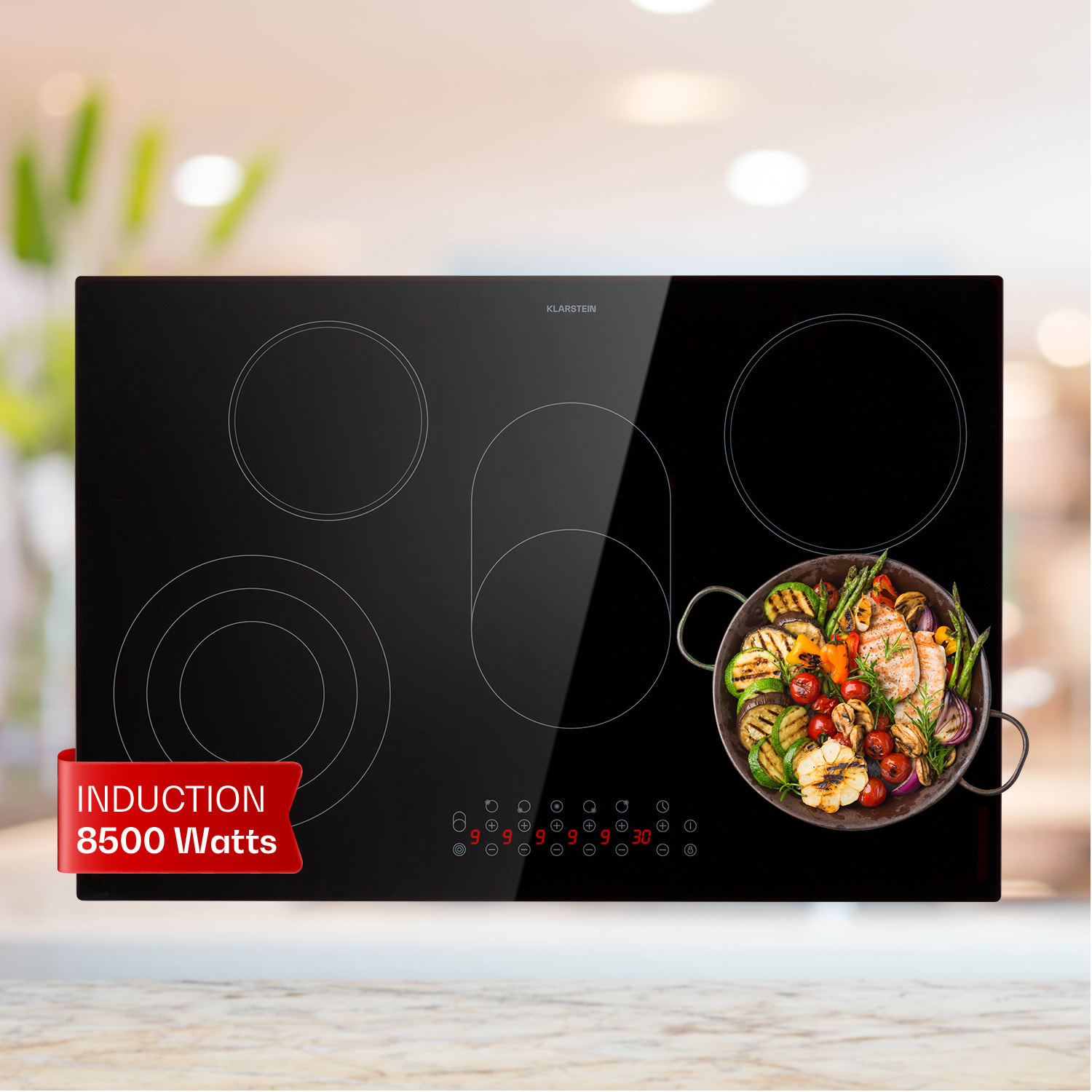 Virtuosa 5 Einbaukochfeld 5 Zonen 8500W Glaskeramik