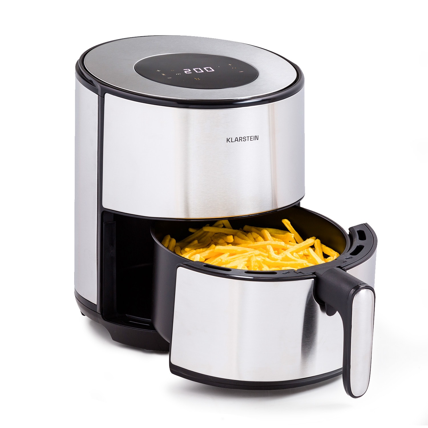 Klarstein Crisp-Pro, 4,3 л, фритюрник с горещ въздух, неръждаема стомана