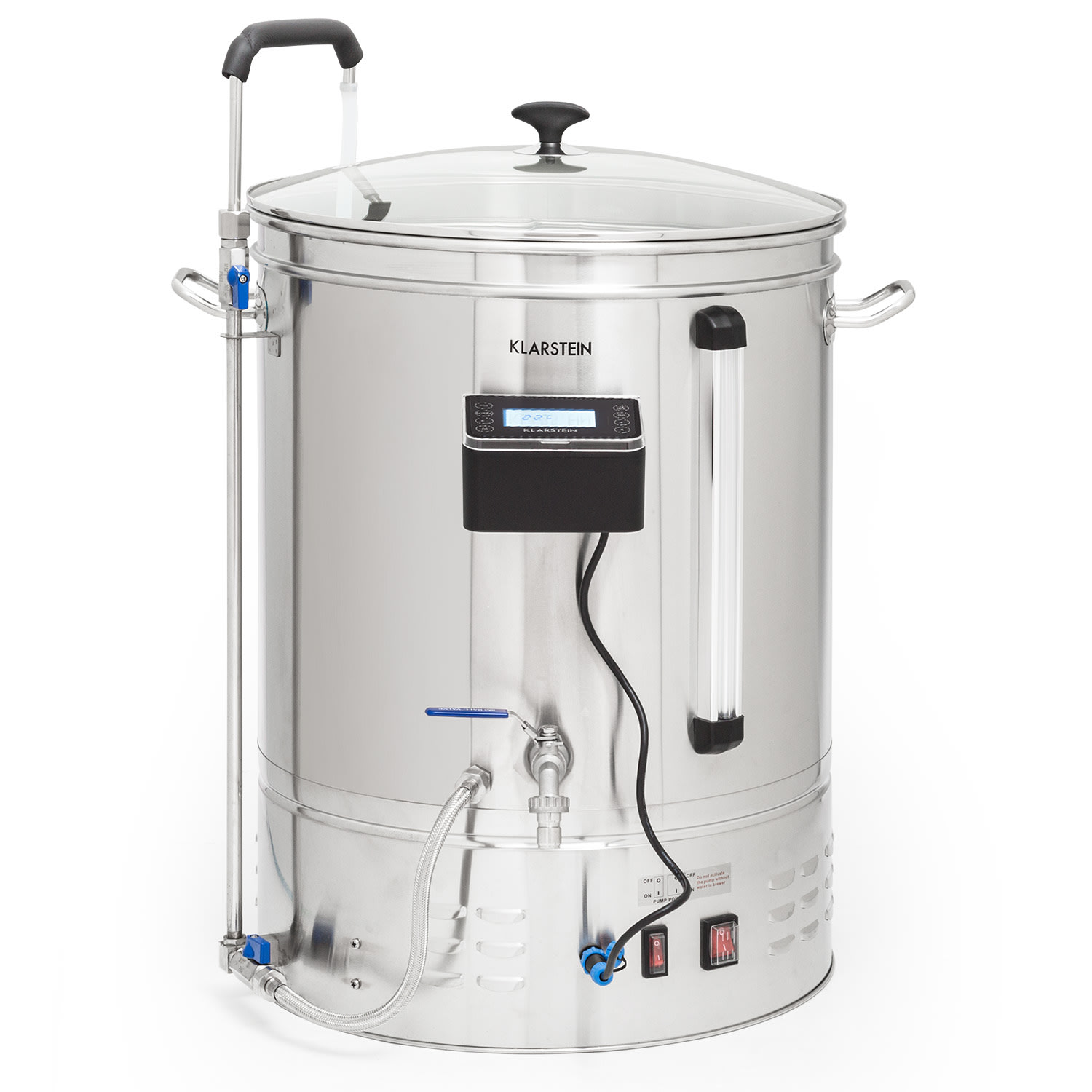 Brauheld Smart 65 - Caldaia di ammostamento, 2500 W, 65 L, 100 °C, pompa di circolazione, acciaio inox