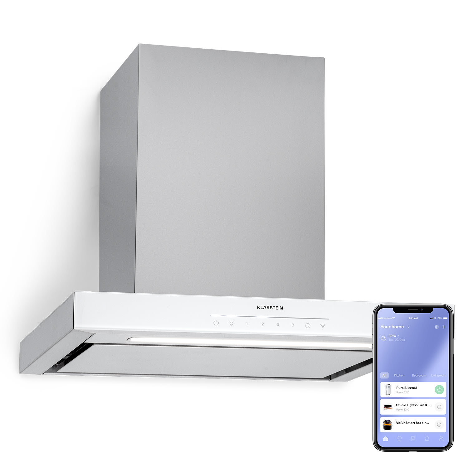 Alinea 60, digestor, 60 cm, nástenný, 500 m³/h, WiFi, A++, dotykový displej