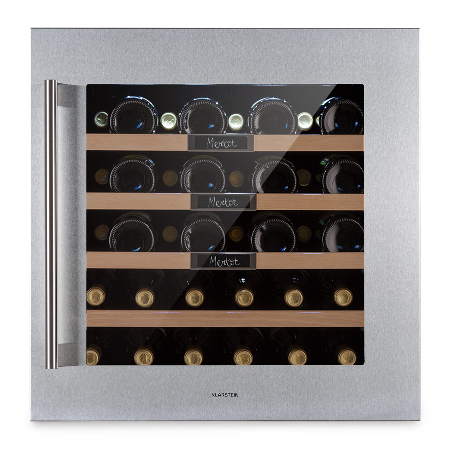 Vinsider 36 Built-In Uno Einbau-Weinkühlschrank 36 Flaschen 92 Ltr Edelstahl