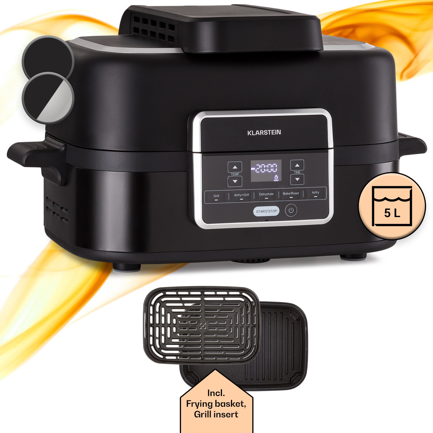 Combo Air, gril-teplovzdušná fritéza, 5 programov, 1500 W, 4,5 l grilovací kôš, 2,5 l fritovací kôš