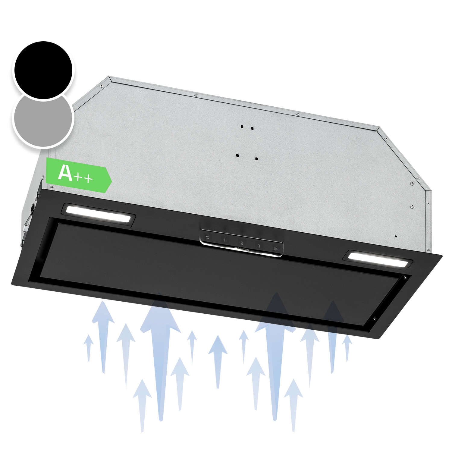 Cappa Aspirante Da Incasso Wiggo 60cm Nero - 300m³/h, Ricircolo O Deumidificazione - Foto 5