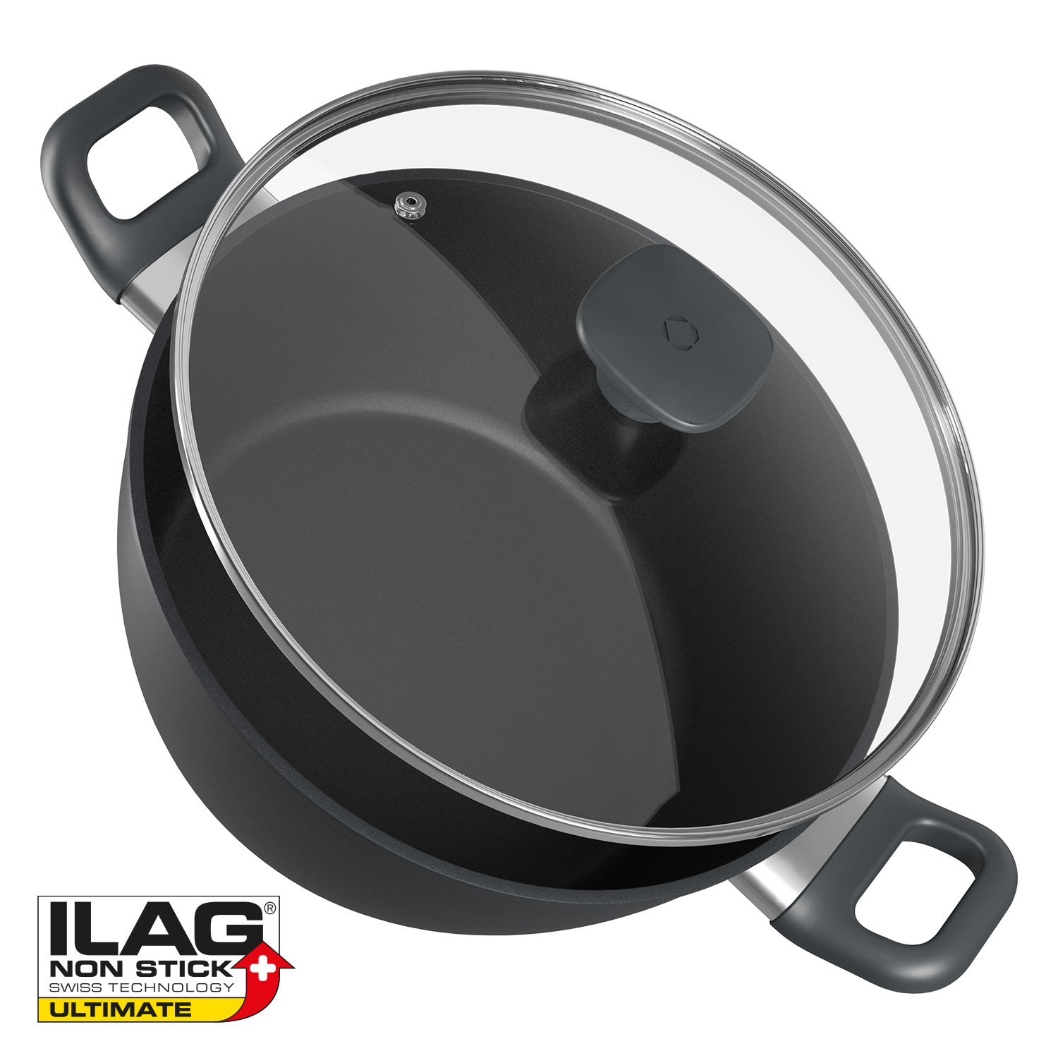 Noto Endurance Kochtopf Ø28cm geschmiedetes Aluminium Deckel Induktion PTFE-Antihaftbeschichtung