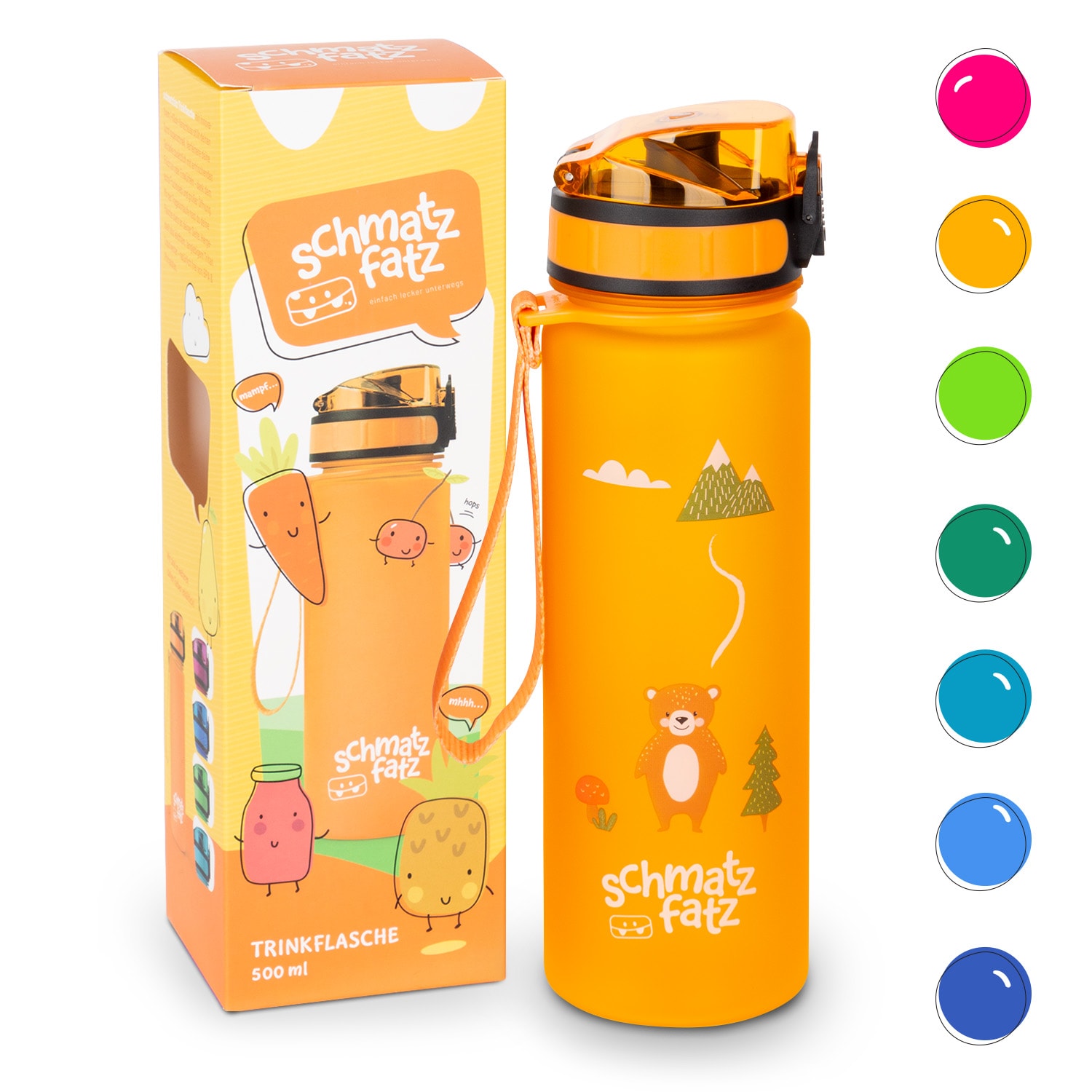 schmatzfatz, sportowa butelka na napoje, 500 ml, 24 cm, Tritan