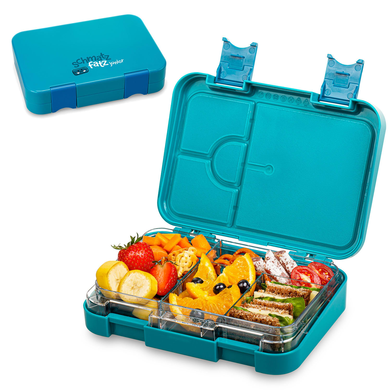 schmatzfatz junior Lunchbox, 6 priehradiek, 21,3 x 15 x 4,5 cm (Š x V x H)