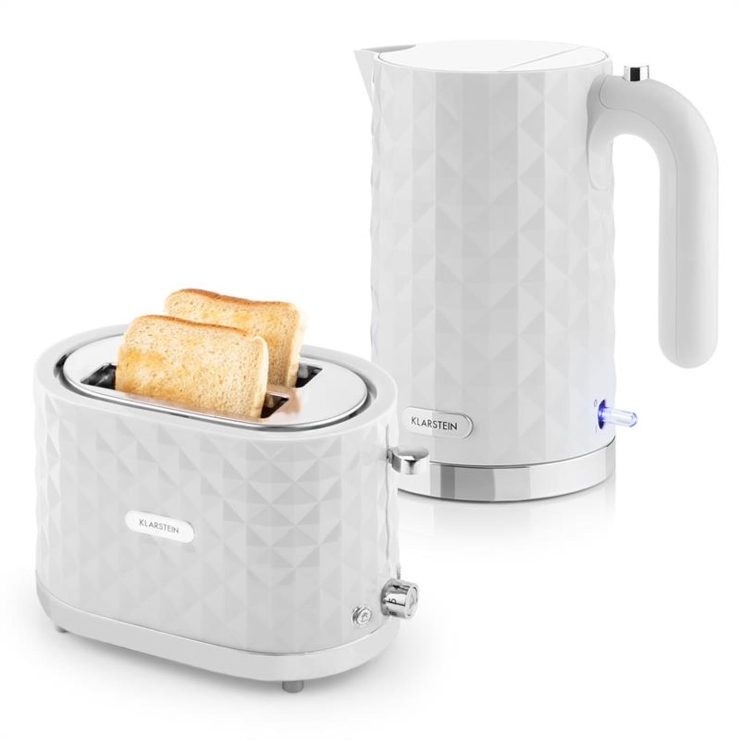 Granada Bianca Set Da Colazione | Bollitore 2000W Tostapane 1000W| Bianco