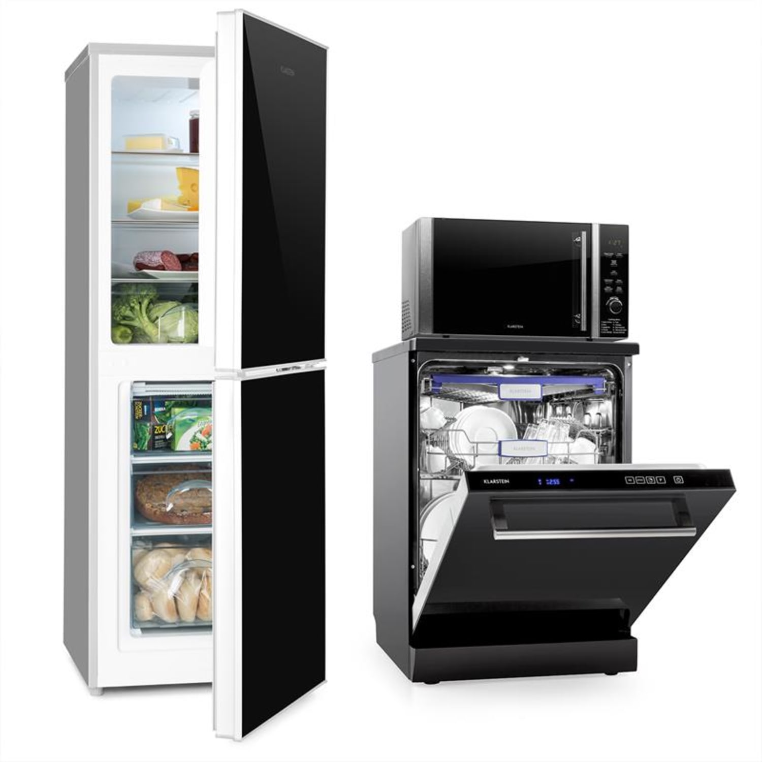 Luminance set Frost koelvriescombinatie magnetron afwasmachine