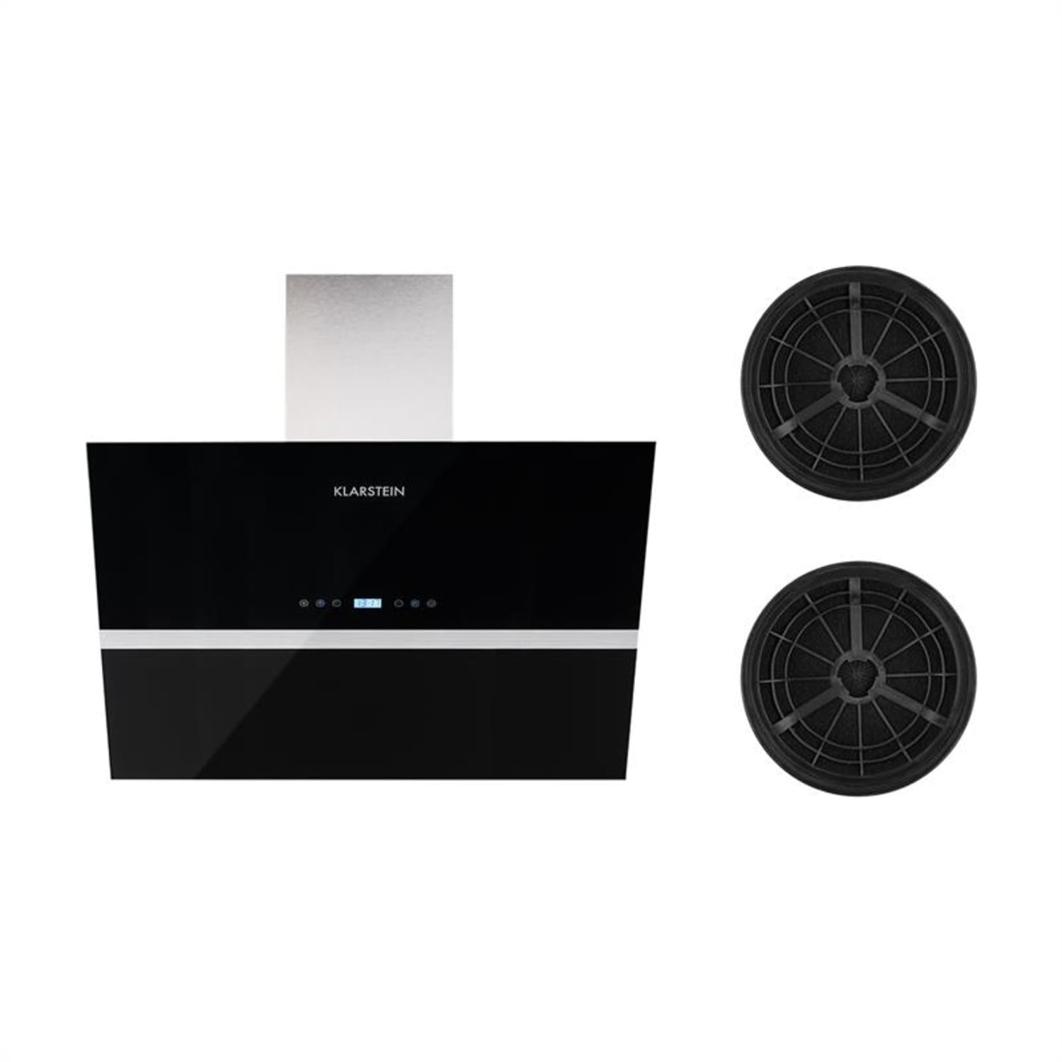 Aurea VII Dunstabzugshaube Umluftset 90cm Aktivkohlefilter schwarz