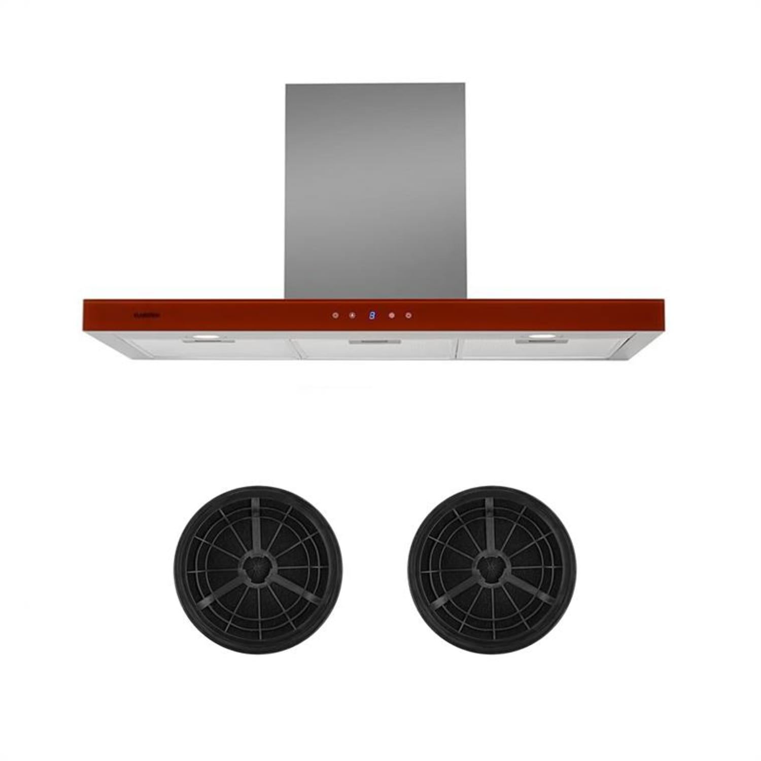 Bon Vivant Rouge Exaustor Set de Recirculação de Ar Filtros de Carvão Ativado Vermelho