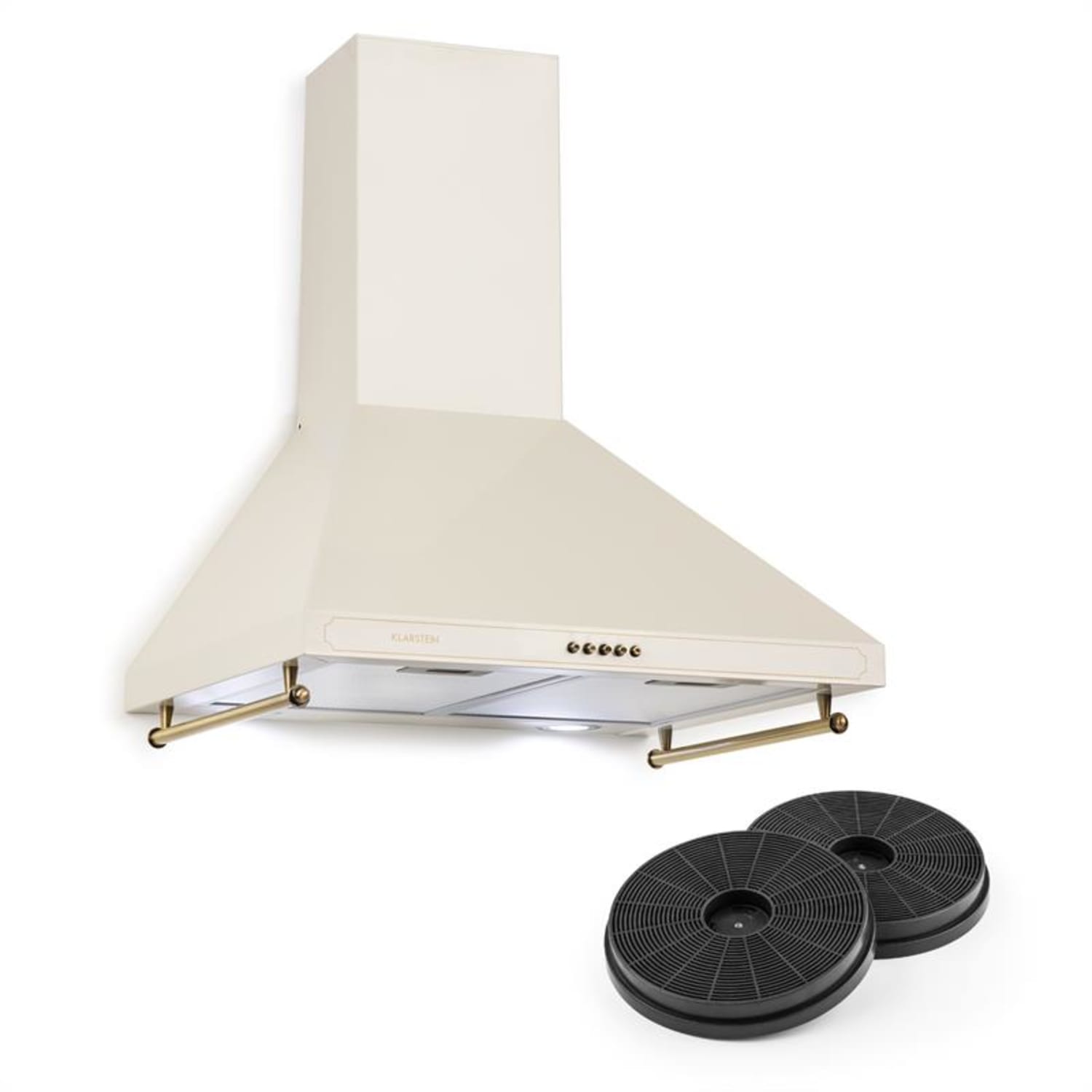 Victoria Hotte aspirante + 2 filtres recyclage d'air 600m³/h ivoire