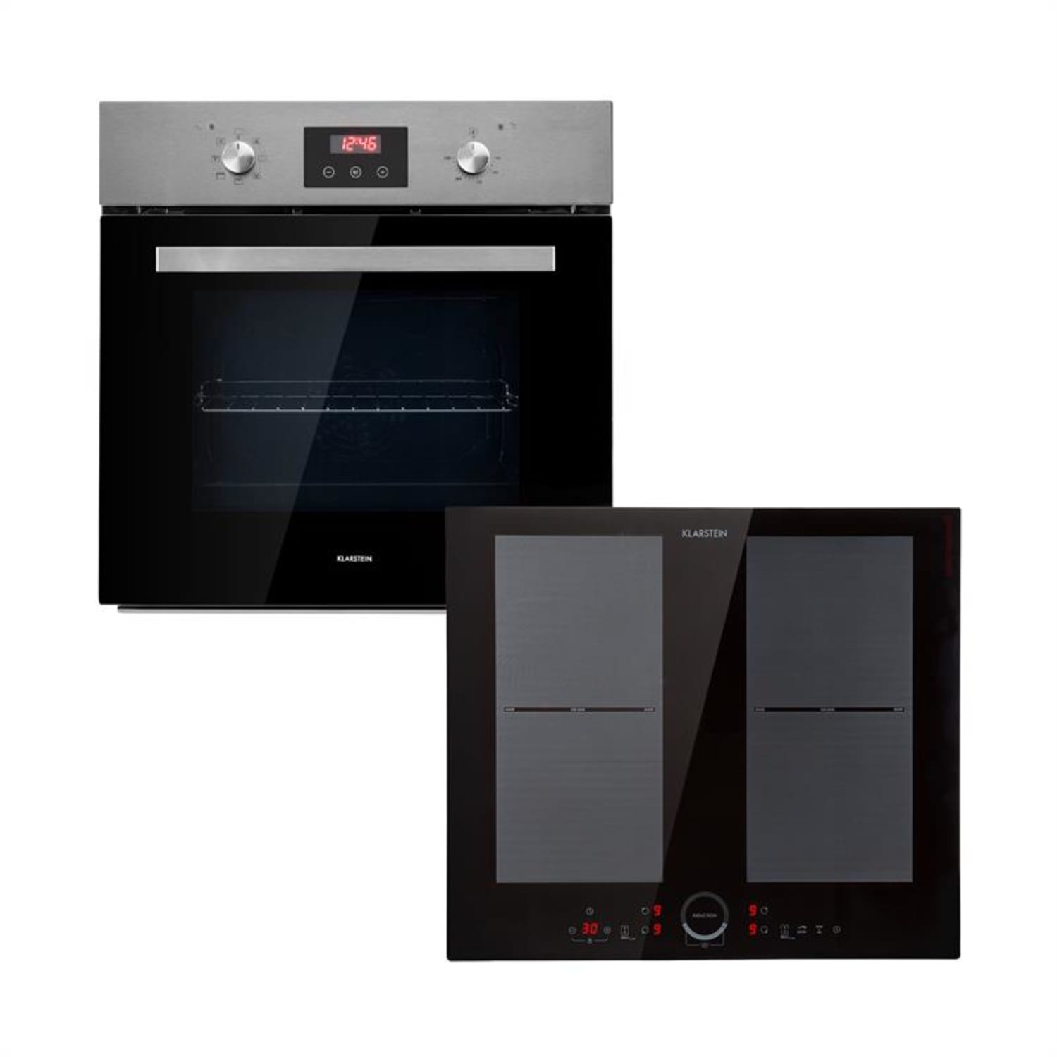 Kalahari Delicatessa Einbau-Ofen-Set Induktion 7000W 68Ltr schwarz Edelstahl