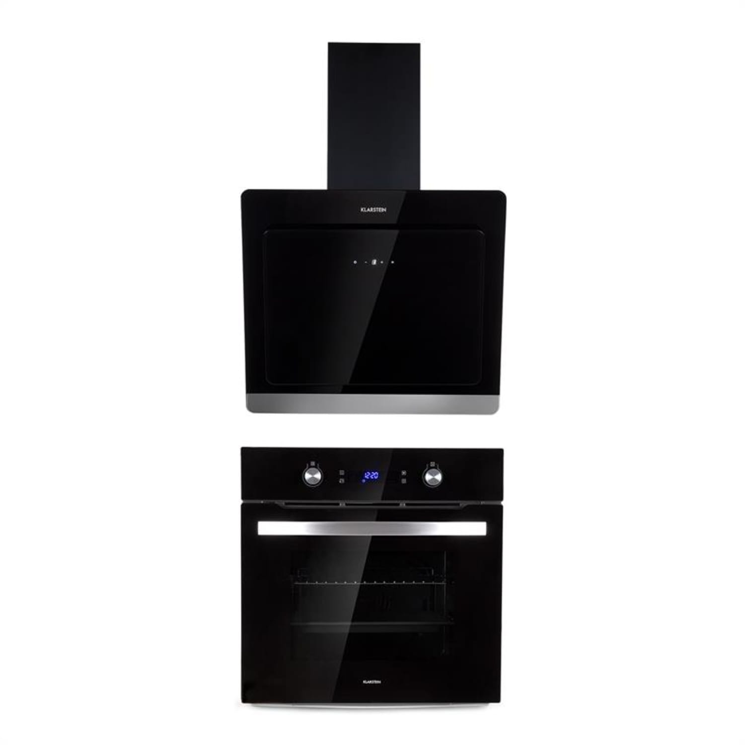 Gusteau Aurora ensemble four encastrable + hotte murale noire inox