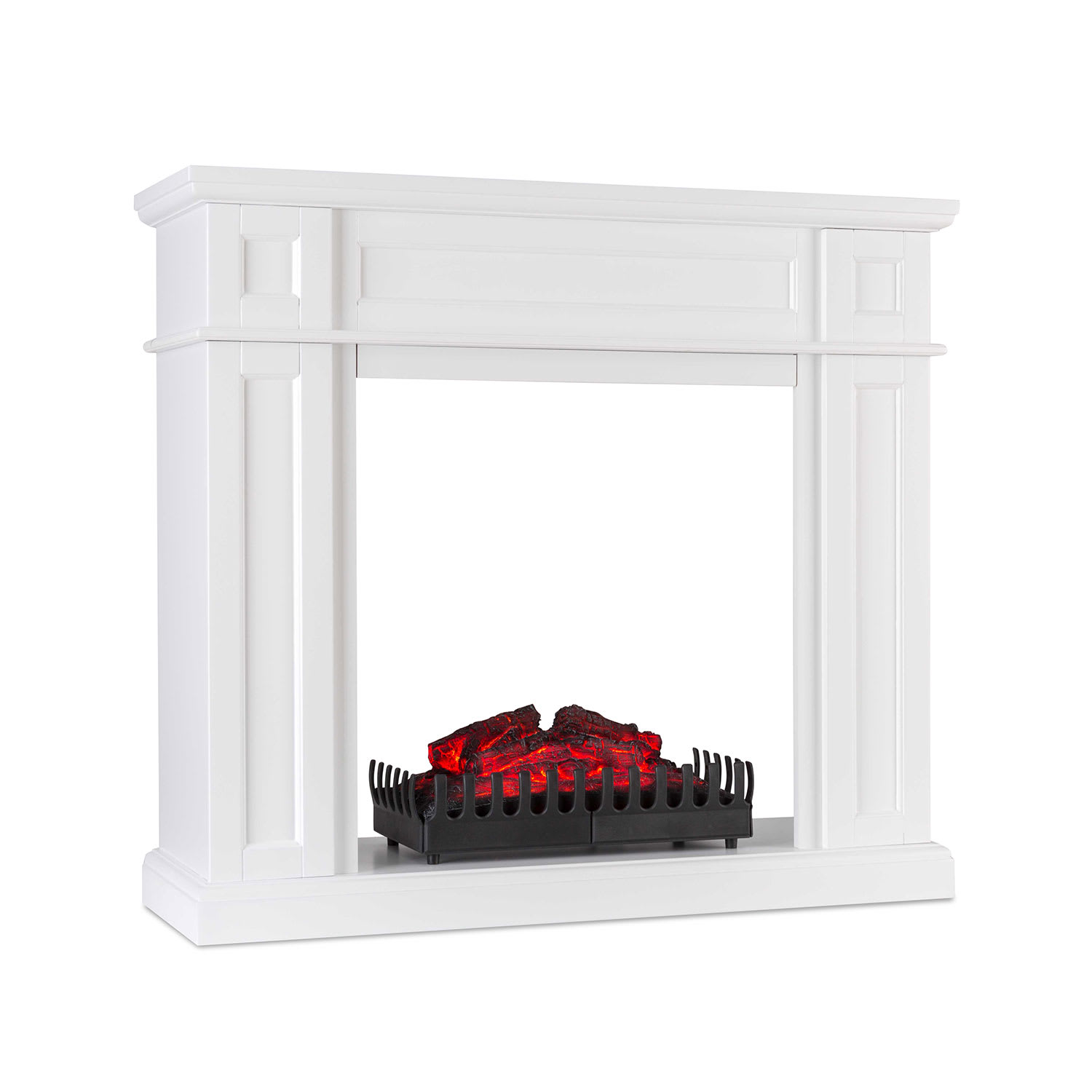 Lausanne Frame corps de cheminée + insert de cheminée Kamini MDF blanc
