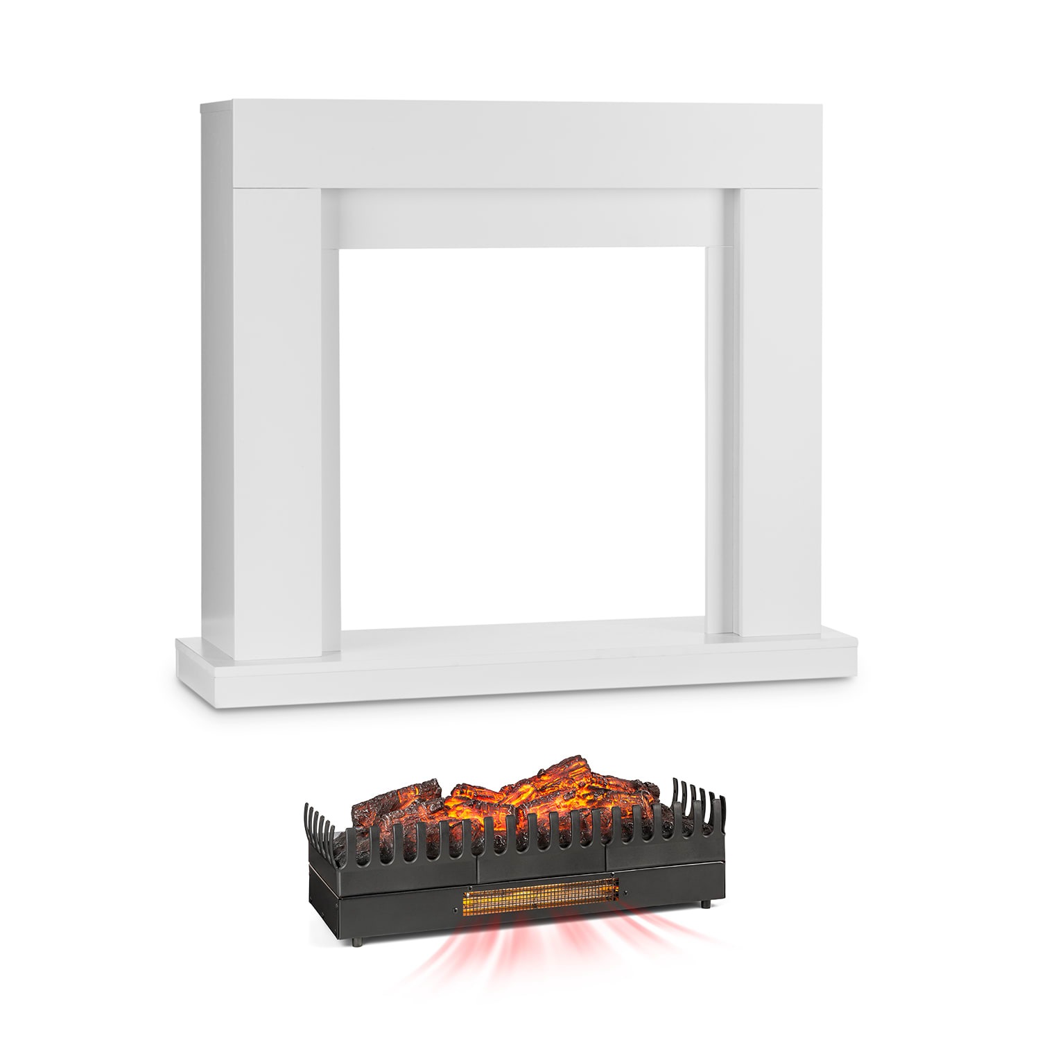 Studio Frame corps de cheminée + insert de cheminée Kamini FXL MDF blanc