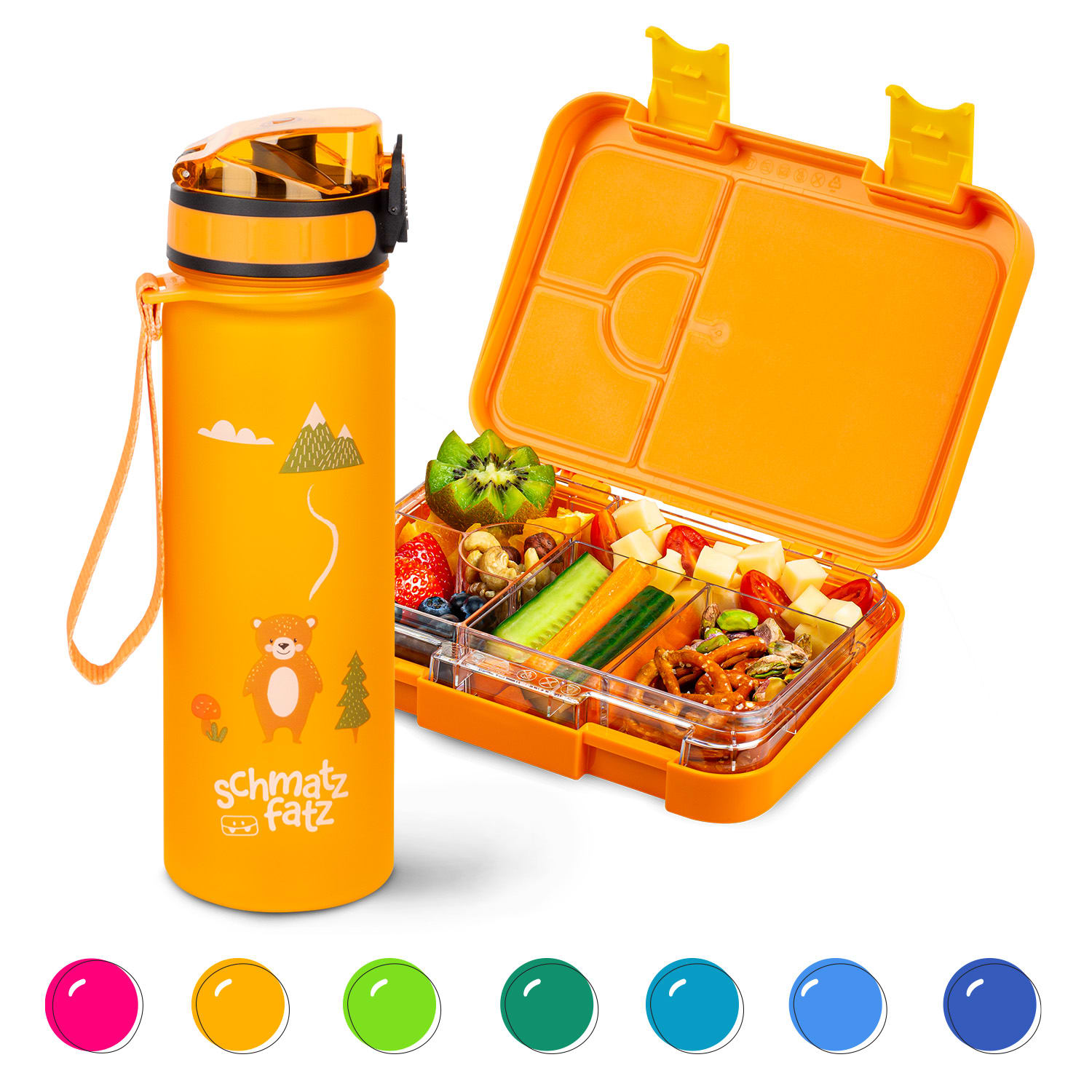 schmatzfatz Frühstücksset Lunchbox & Trinkflasche Tritan dicht BPA-frei