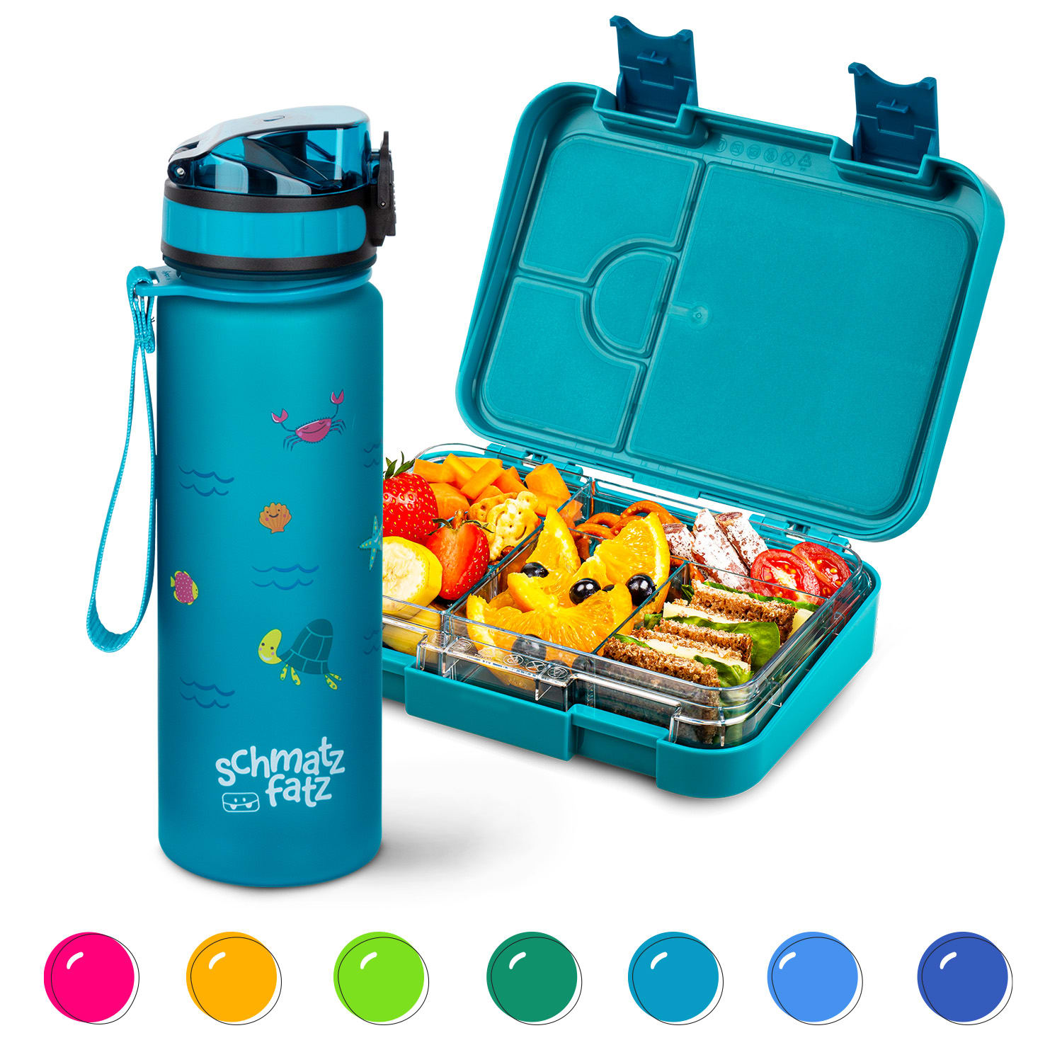 schmatzfatz Frühstücksset Lunchbox & Trinkflasche Tritan dicht BPA-frei