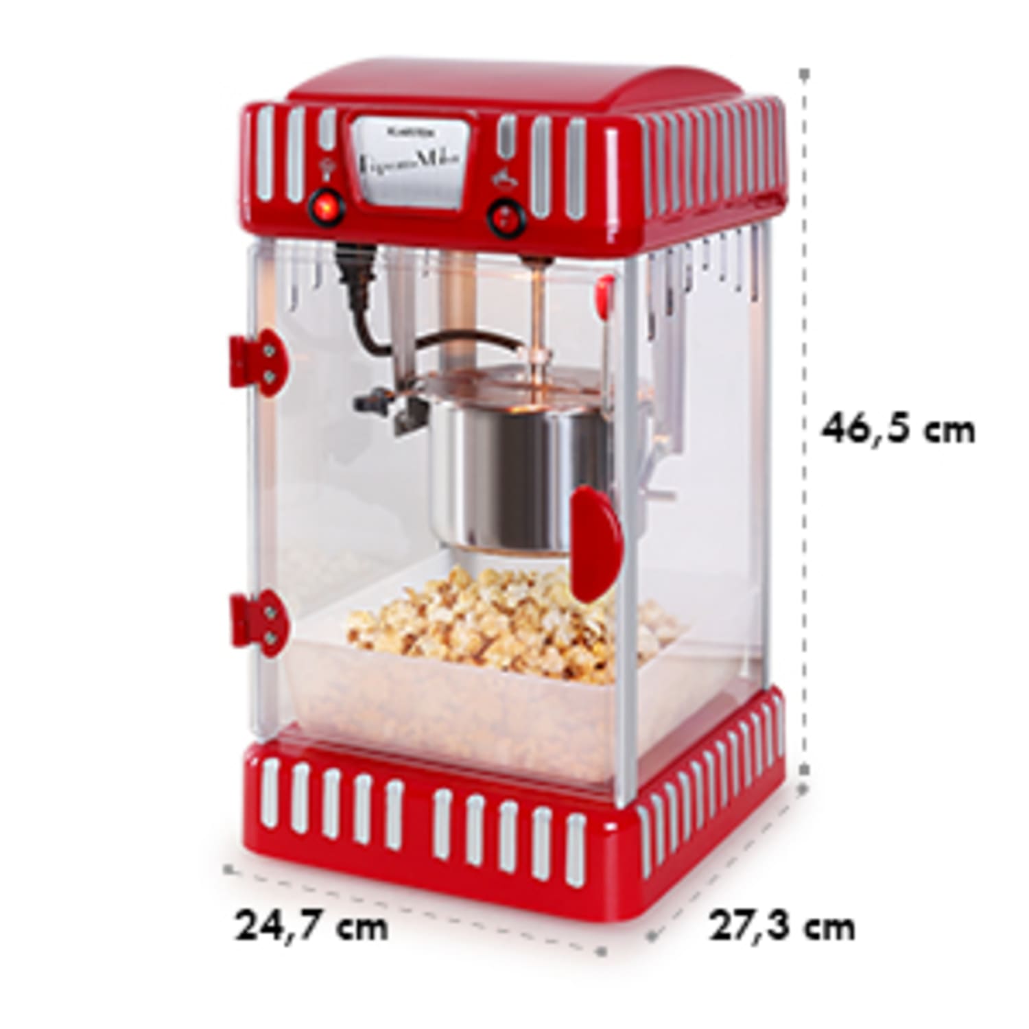 Volcano Popcornmaschine 300W Rührwerk Edelstahl-Topf