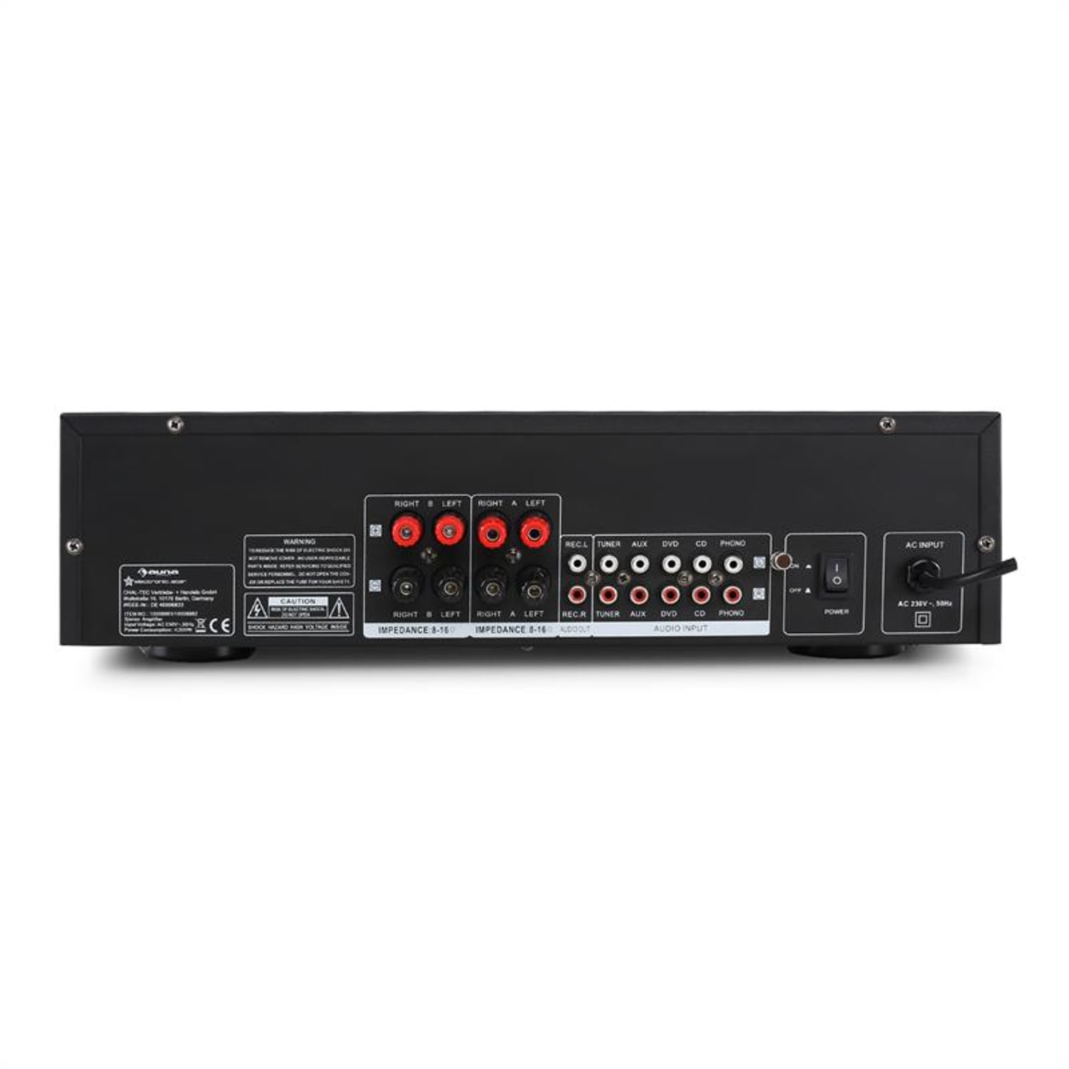 CD708 HiFi Stereo Amplifier 600W brushed aluminium front black