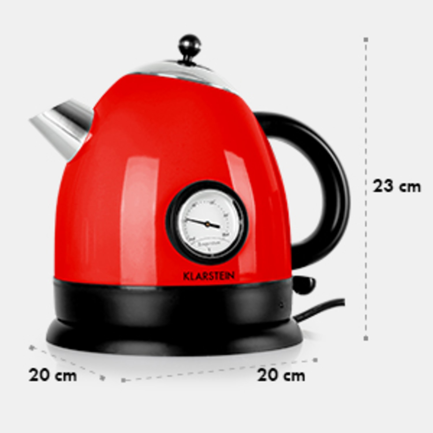 Klarstein TK7-Aquavita-Red, 2200 W , rýchovarná kanvica, červená