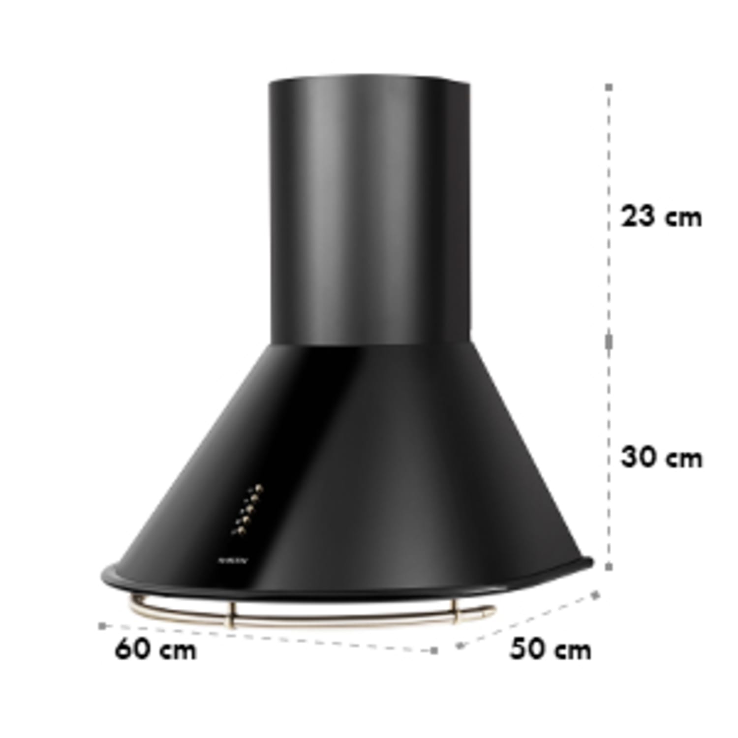 Klarstein Noir, retro komínový odsavač par, nerez, černý, 60cm