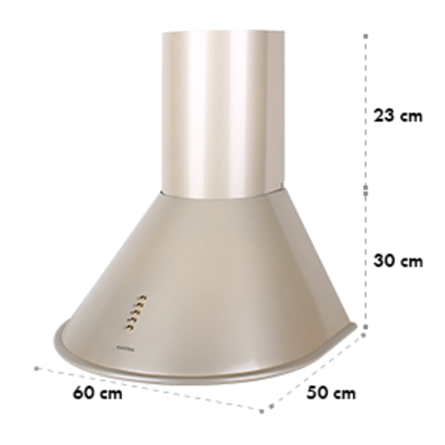Lumio Retro Hotte aspirante acier couleur champagne 60cm 430m³/h