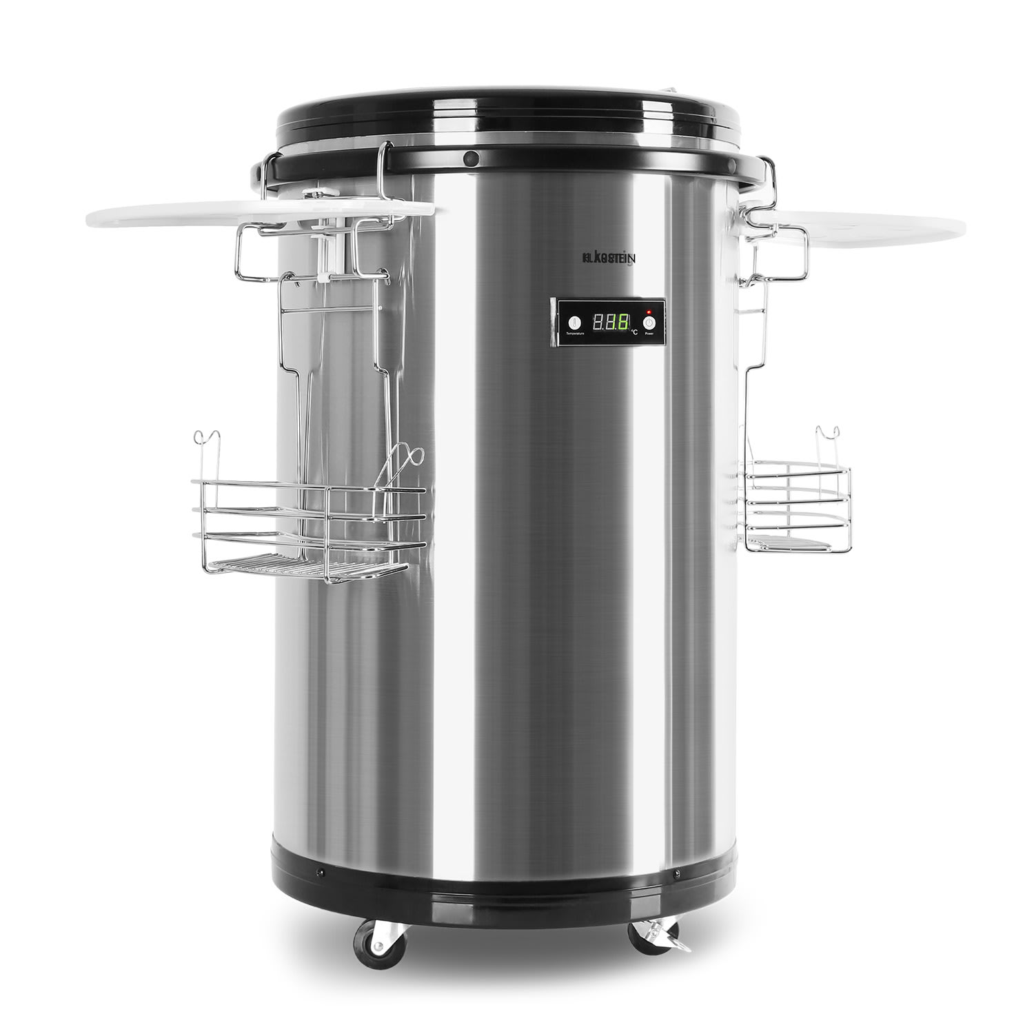 Mr. Barbot Bar-Kühlschrank 50 Liter 6-16 °C Bodenrollen Edelstahl