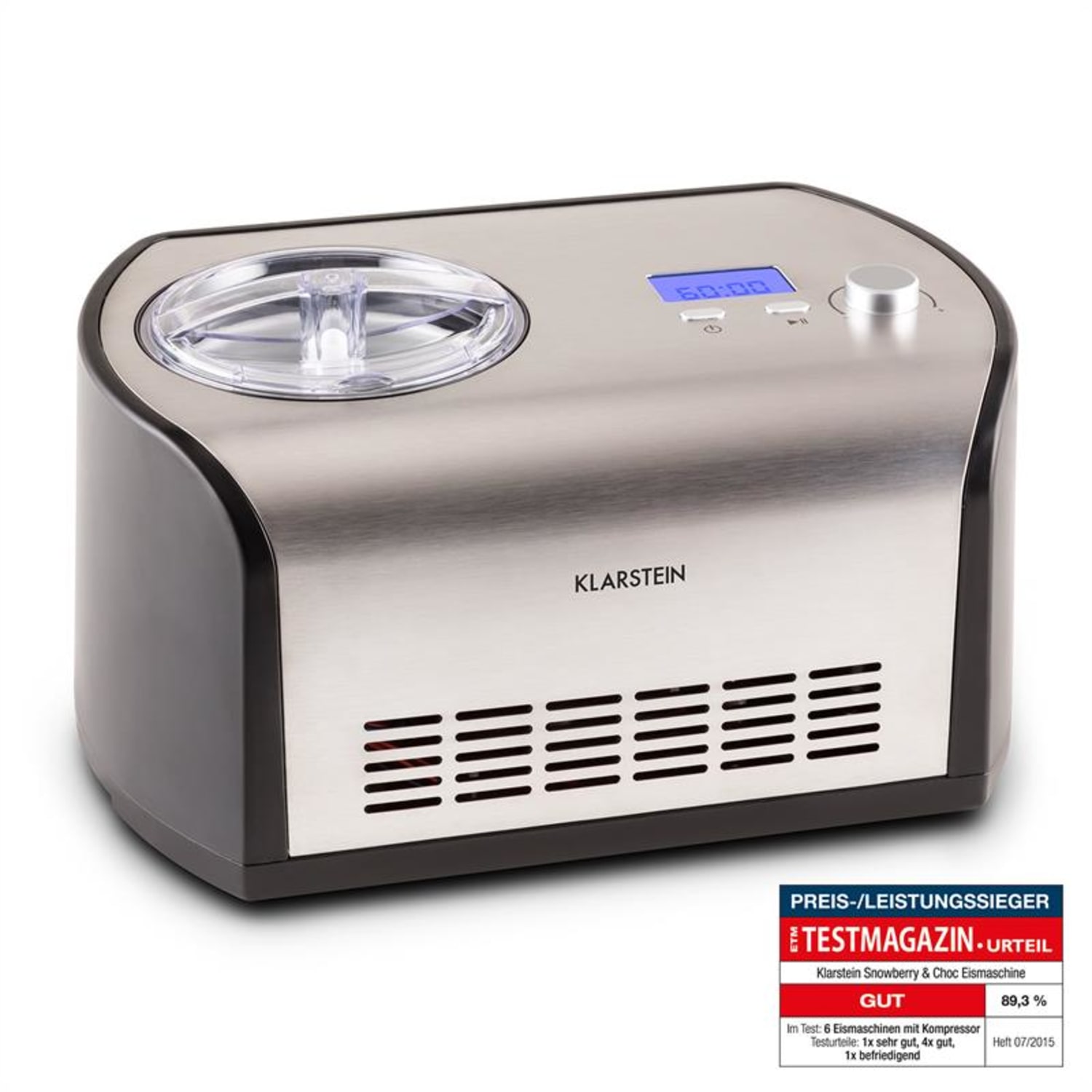 Snowberry & Choc Máquina Compressora Para Fazer Gelados Com Função De Manutenção Aço Inoxidável 1.2L