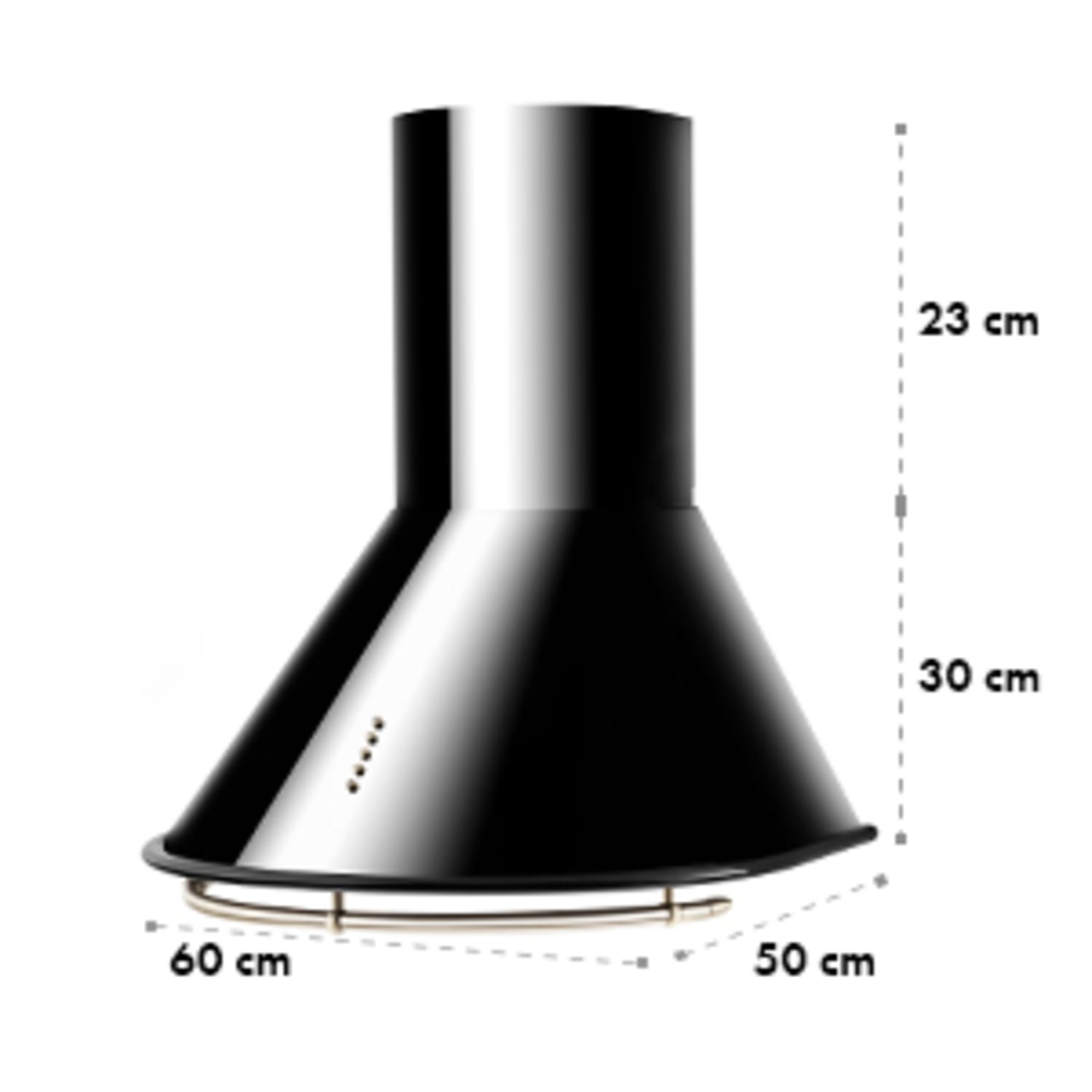 Klarstein Noir Prima, černý, 60 cm, 430 m3/h, retro komínový odsavač par, nerez